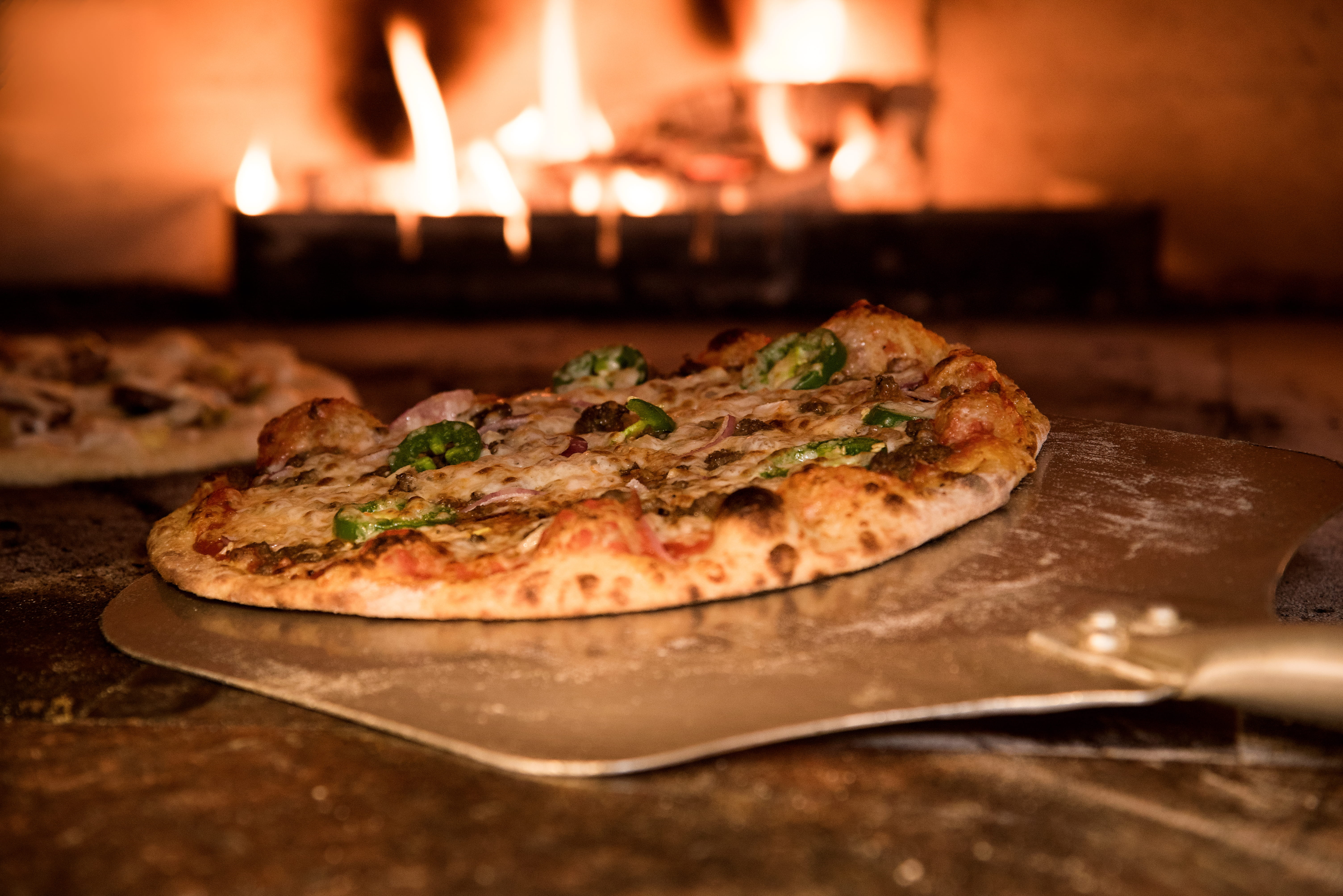 homemade, close-up, artisanal food, gourmet pizza, fast food restaurant, pizza, fire, selective focus, heat, mushroom, cuisine, baked, dish, meal, heat - temperature, HD Wallpaper