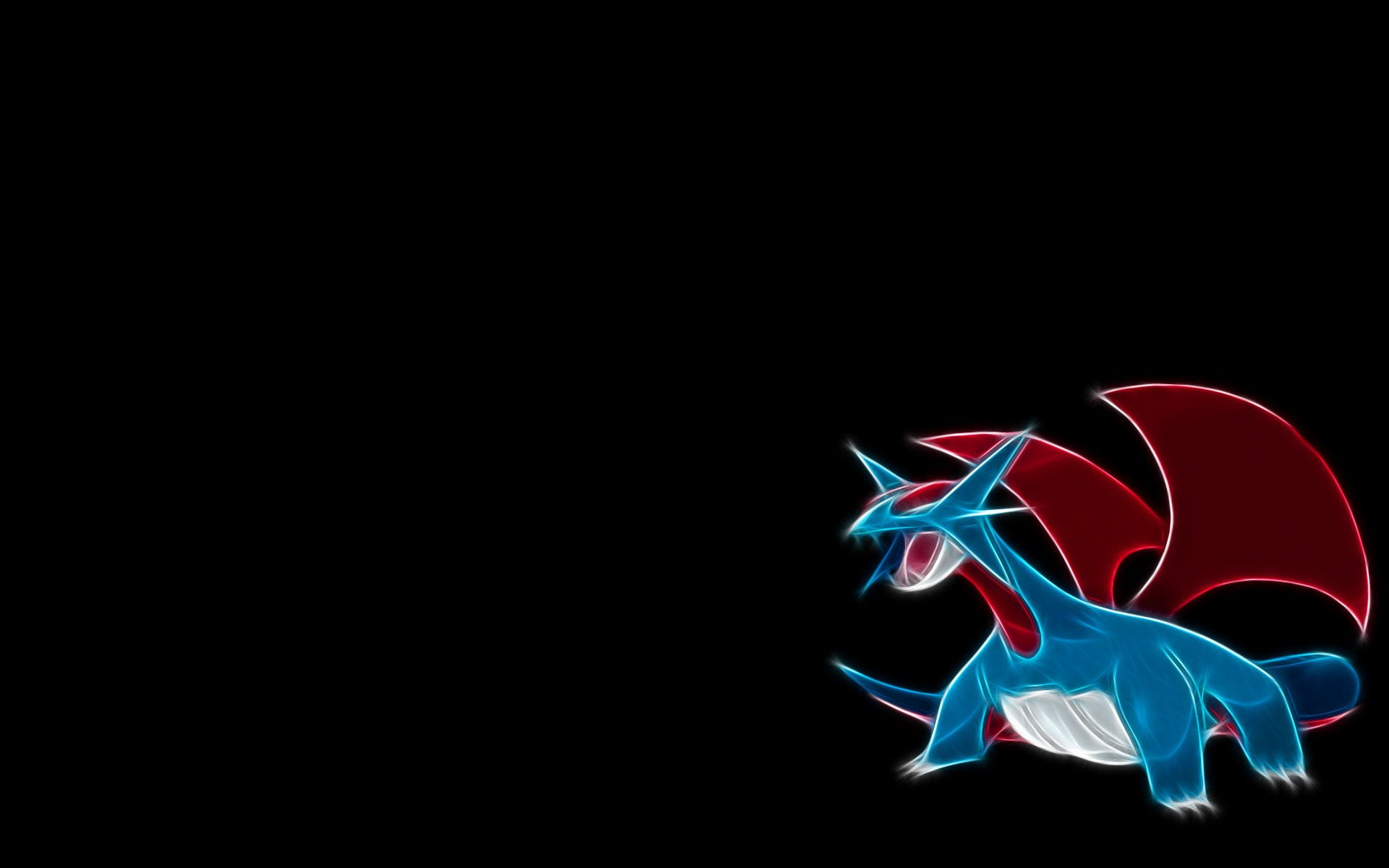 multi colored, motion, red, Salamence (Pokémon), long exposure, dark, glowing, studio shot, light, pattern, night, illuminated, indoors, Pokémon, no people, HD Wallpaper
