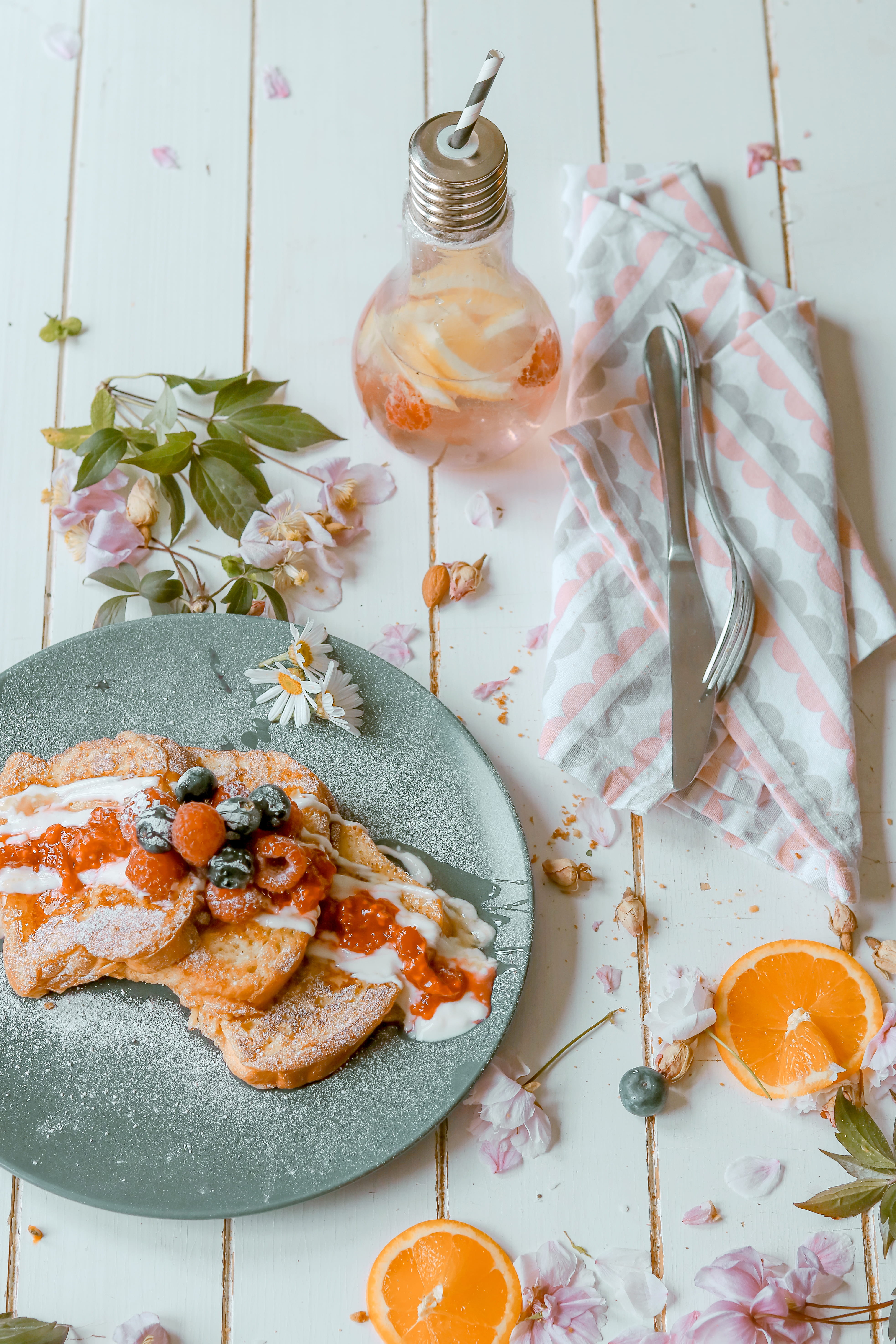 food, flower, flatlay, photo, grey, linen, indulgence, eating utensil, ready-to-eat, high angle view, still life, temptation, healthy eating, refreshment, Phone HD Wallpaper