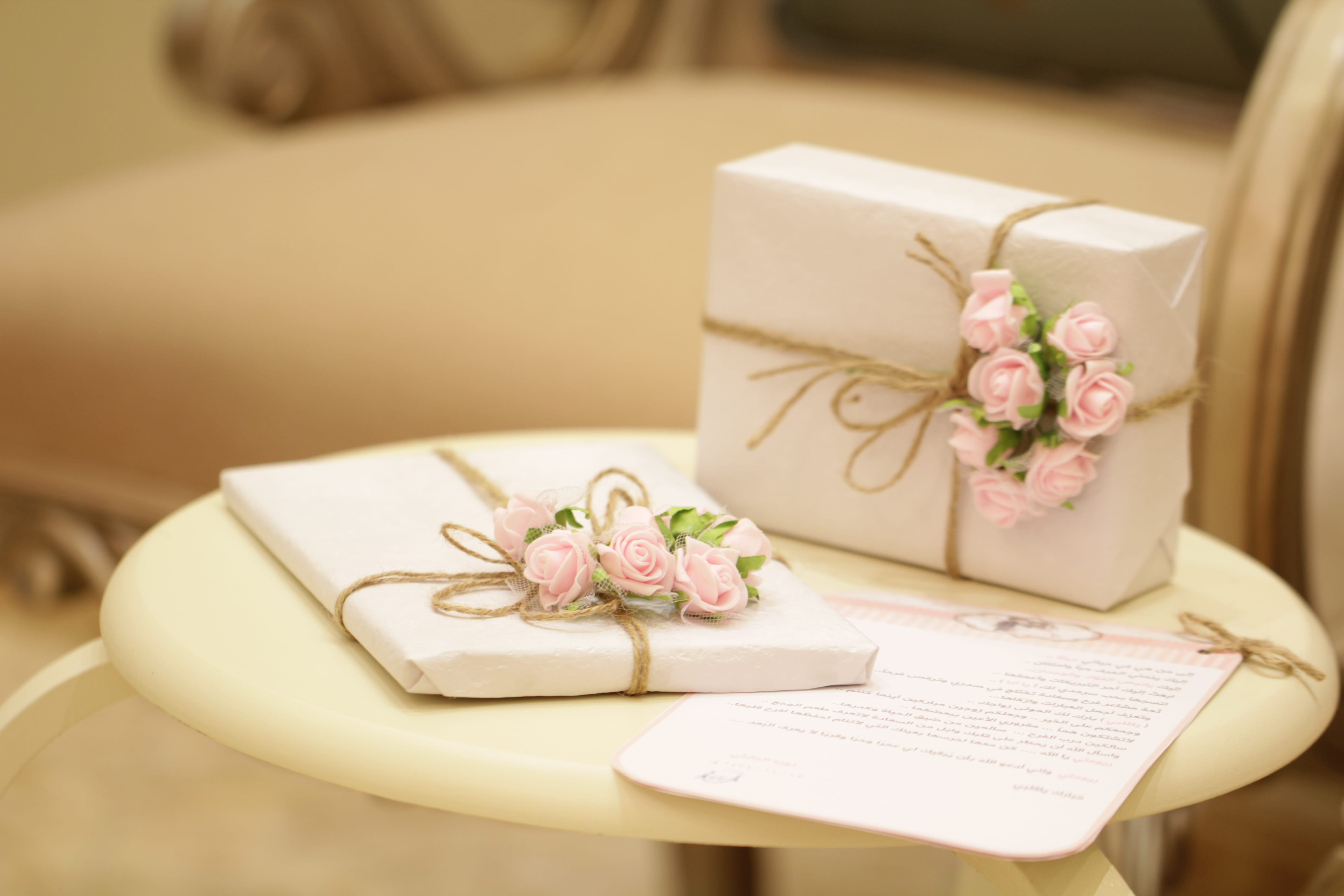 still life, white, indoors, table, rose - flower, flowering plant, 5K, flower, nature, two, luxury, beauty in nature, publication, pink, rose, paper, twine, HD Wallpaper