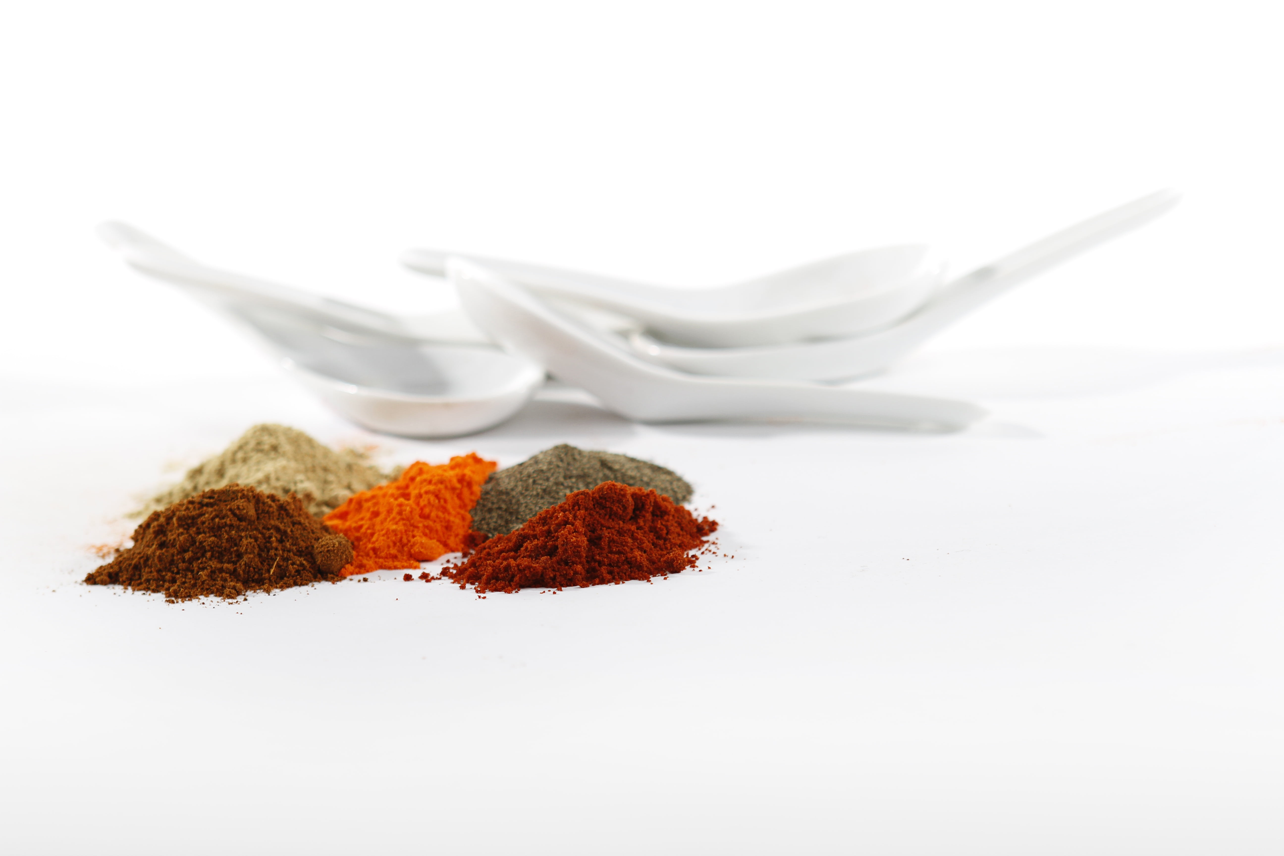 food and drink, herb, spice, focus on foreground, traditional, no people, cut out, seasoning, studio shot, beside, orange color, white background, surface, HD Wallpaper