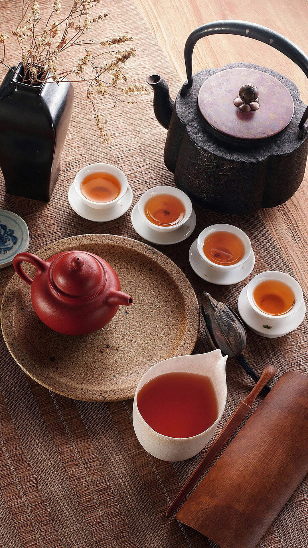 food, tea - hot drink, wood - material, no people, non-alcoholic beverage, indoors, cup, hot drink, drink, still life, mug, table, tea, kettle, refreshment, Phone HD Wallpaper