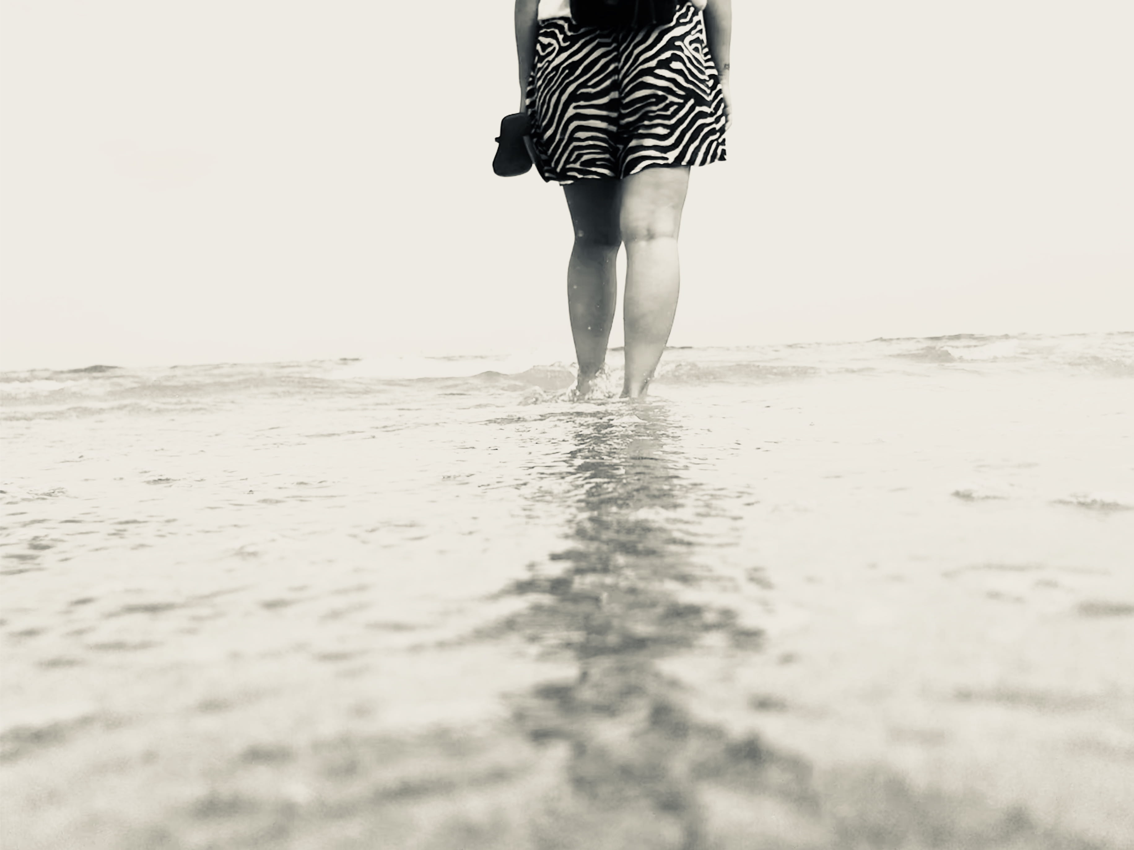 white, low section, lifestyles, sea, romania, day, sky, real people, 2K, land, standing, women, water, rear view, zebra, walking, calm, one person, eforie nord, HD Wallpaper