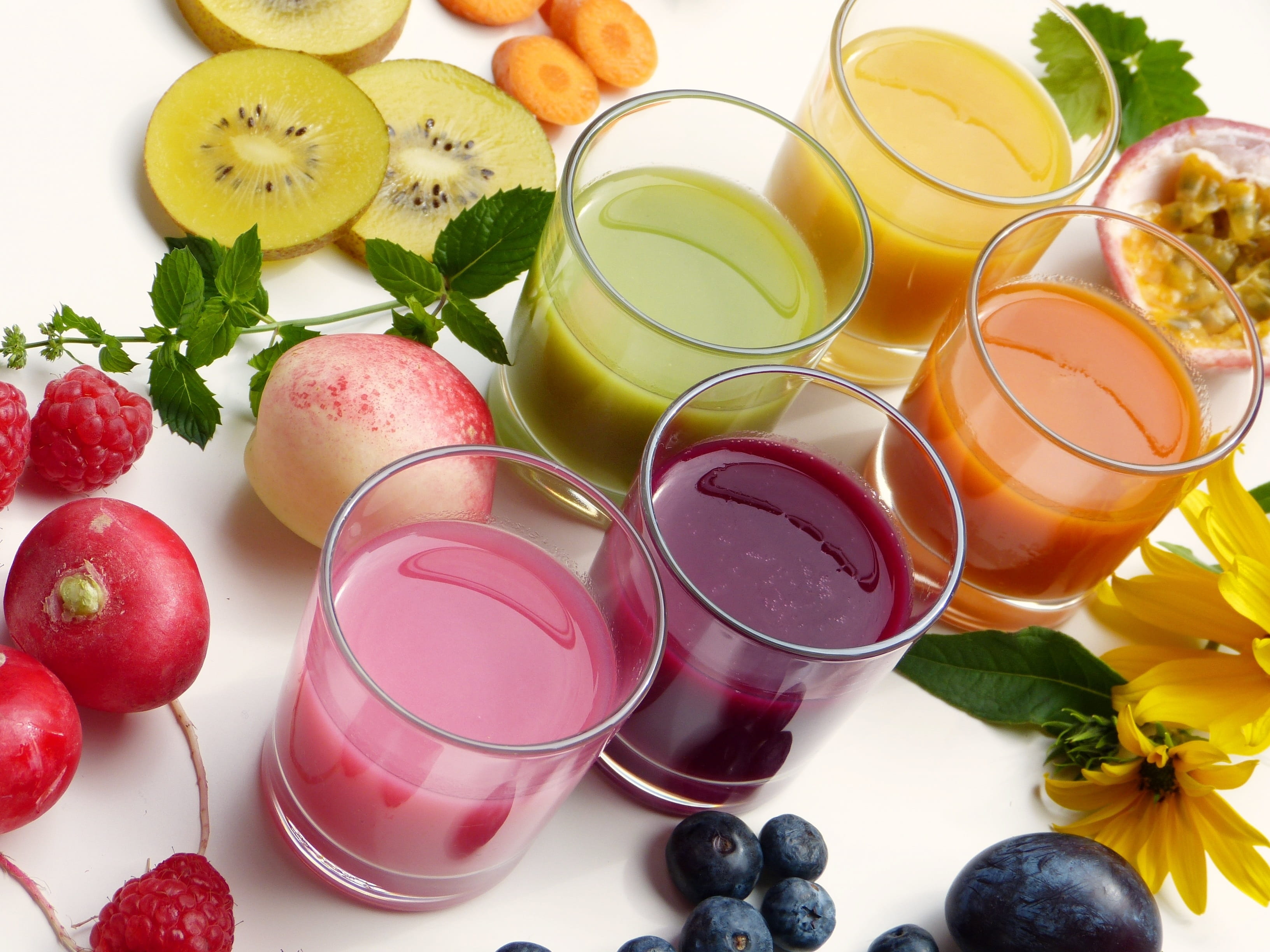 high angle view, choice, drinking glass, drink, herb, freshness, healthy eating, intestine, smoothies, colorful, health, cold, prevent, multi colored, juice, HD Wallpaper
