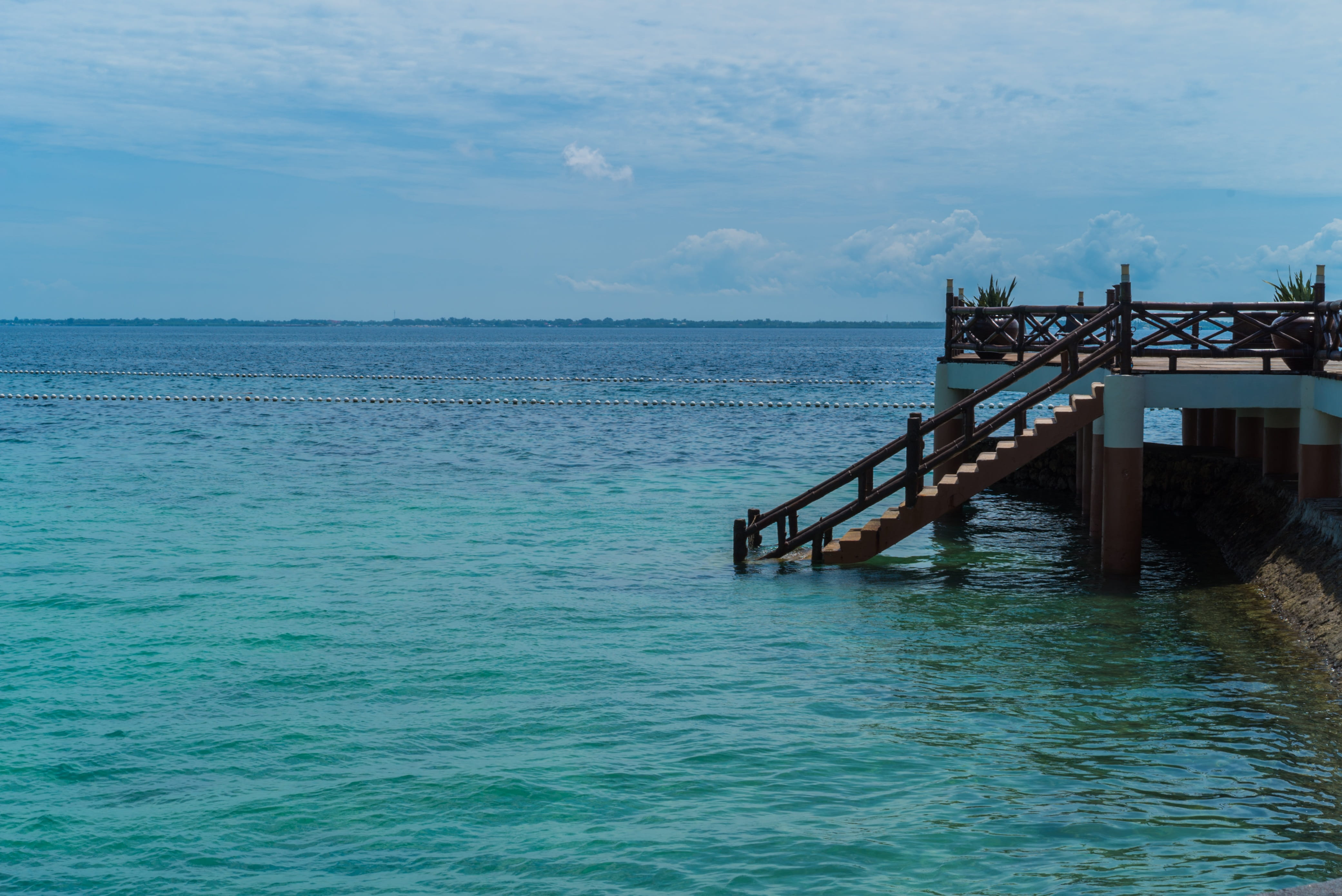 water, horizon, waterfront, scenics - nature, recreation, nature, tranquility, outdoors, pier, maktanseom, travel, beauty in nature, blue, horizon over water, HD Wallpaper