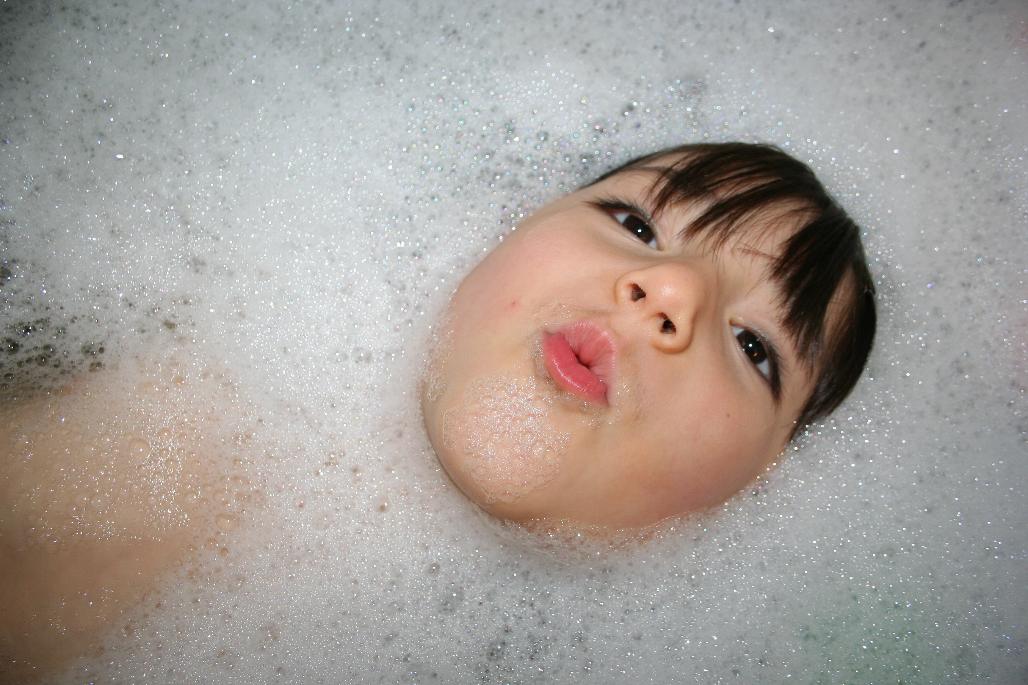 people, caucasian Ethnicity, indoors, baby, bubbles, bubble bath, childhood, shampoo, human Face, innocence, portrait, water, one Person, headshot, wet, HD Wallpaper