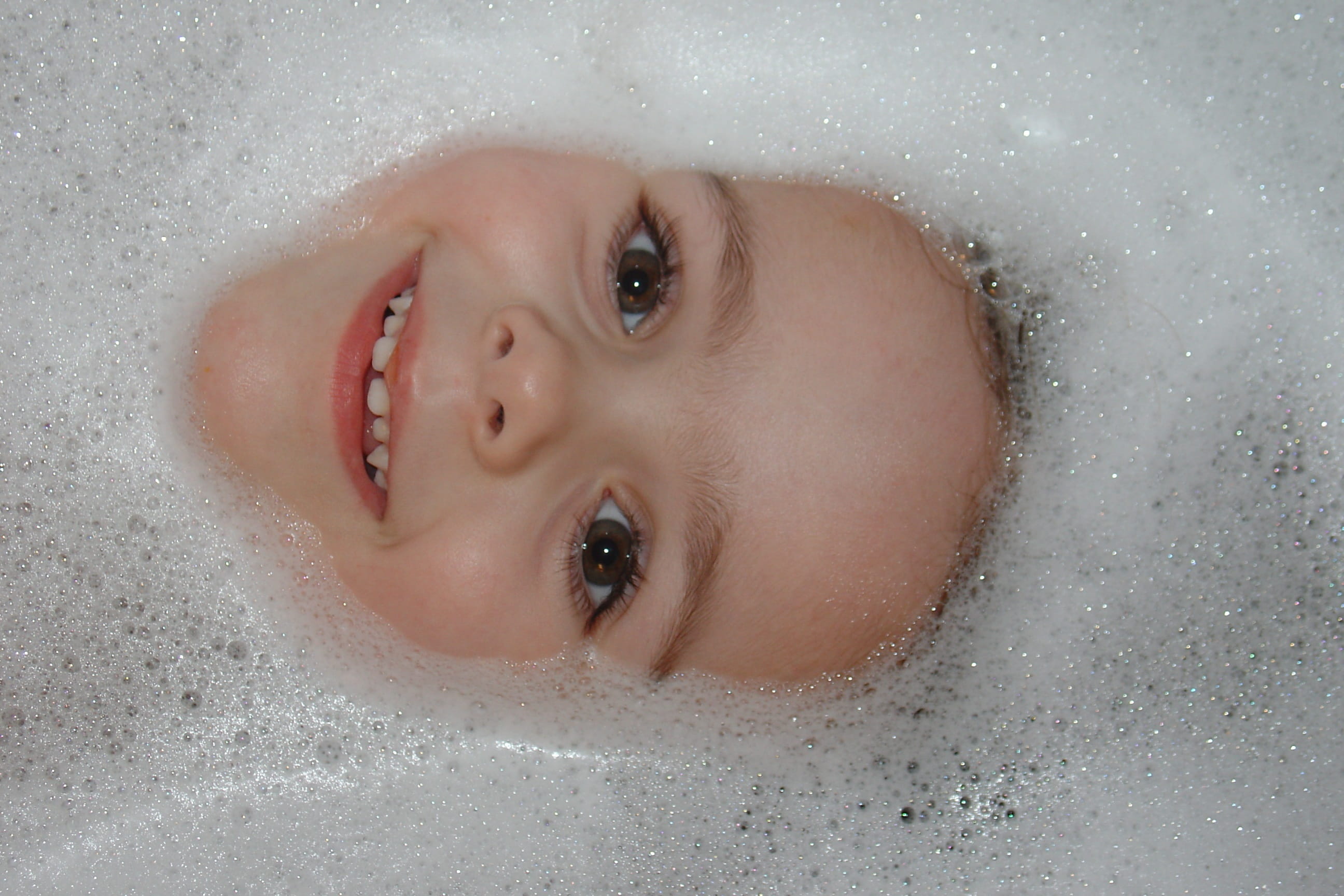 one person, face, baby, bathroom, bathtub, cheeks, young, child, 2K, taking a bath, close-up, foam, bath, clean, headshot, childhood, smile, bubbles, soap sud, HD Wallpaper