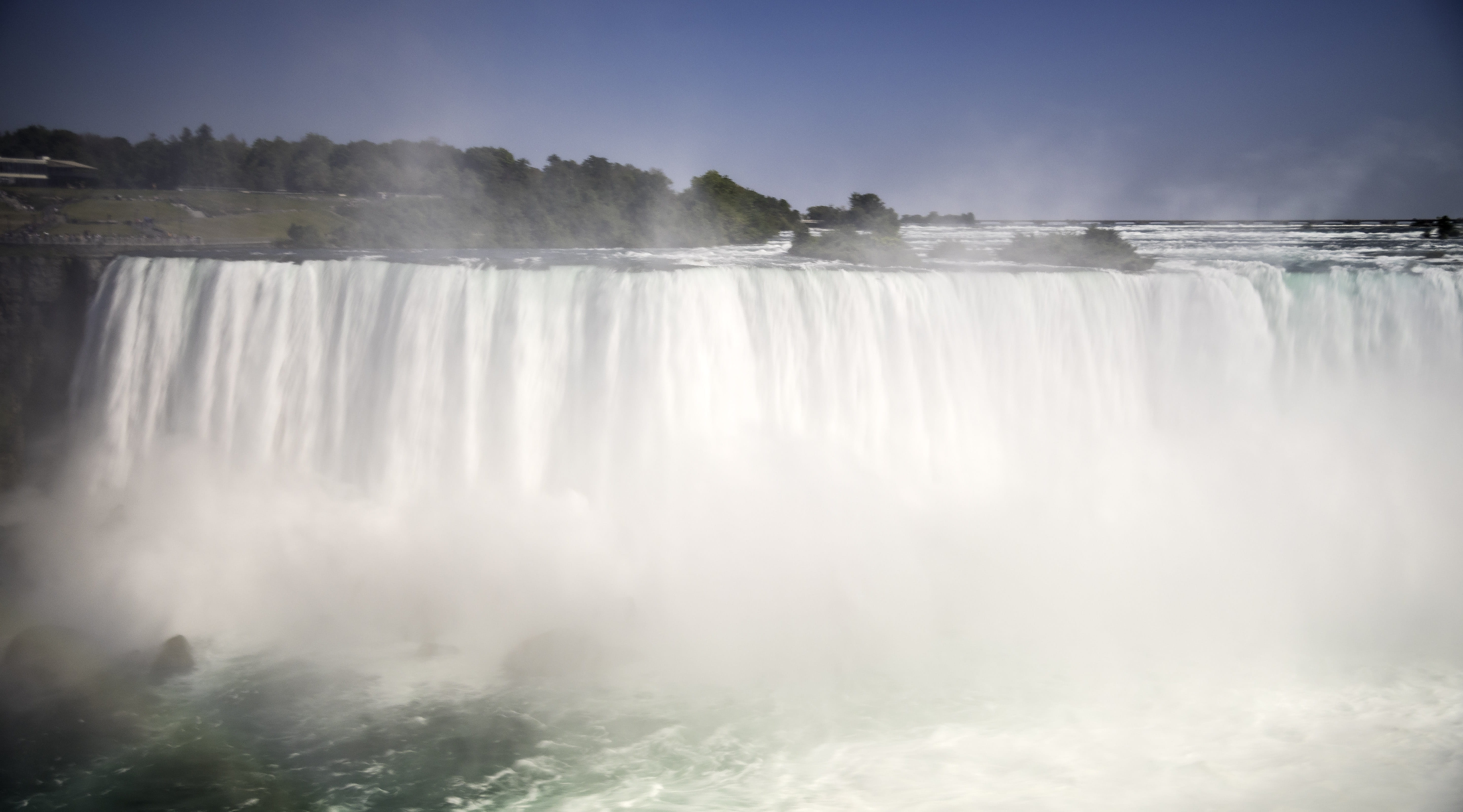 motion, waterfall, tree, public domain, sea, smaller, power in nature, long exposure, plant, power, beauty in nature, Niagara Falls, environment, fog, awe, HD Wallpaper