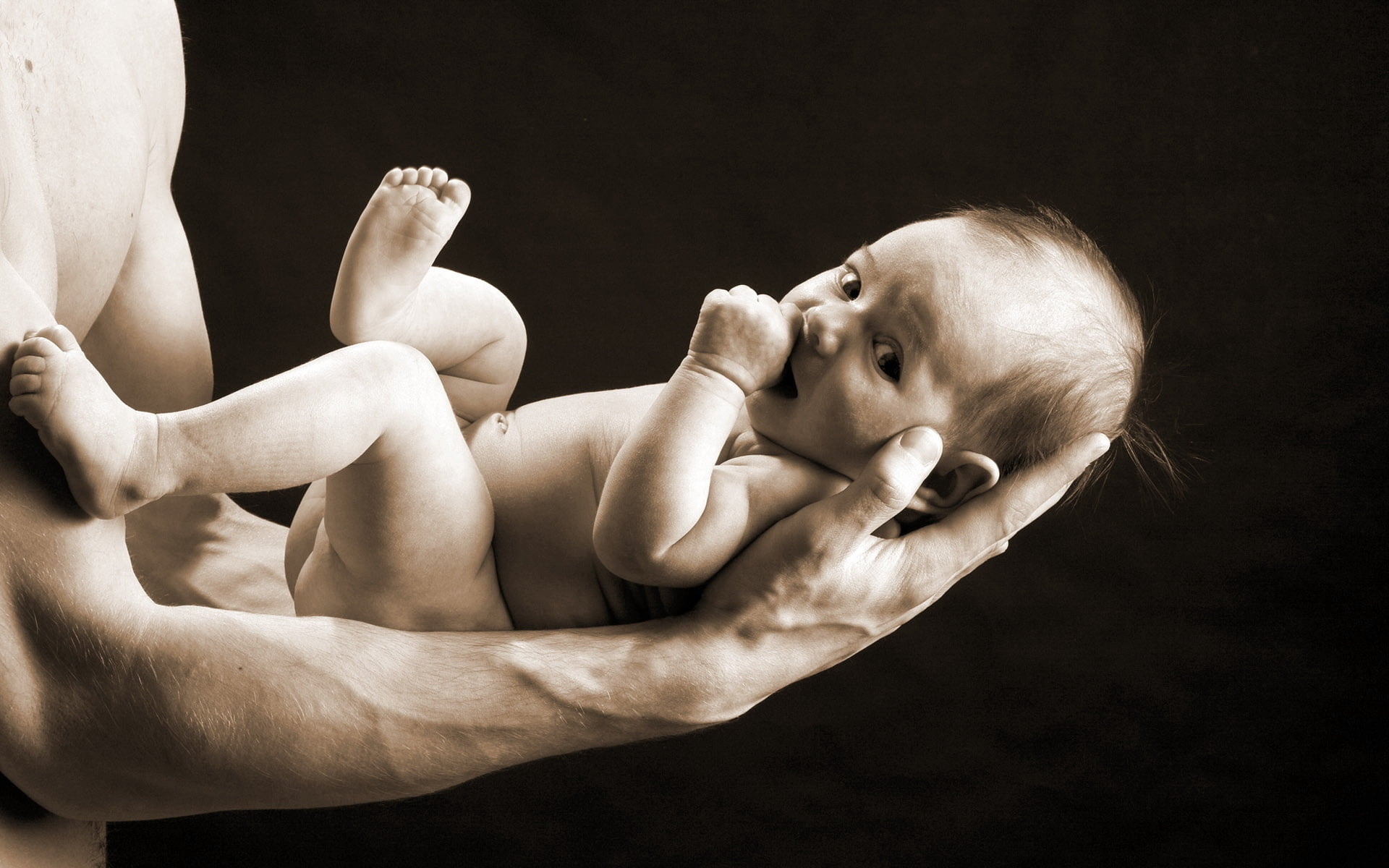 loving, baby, black Background, mother, boys, people, sadness, happiness, portrait, son, father, innocence, lying Down, positive emotion, black white, caucasian Ethnicity, HD Wallpaper