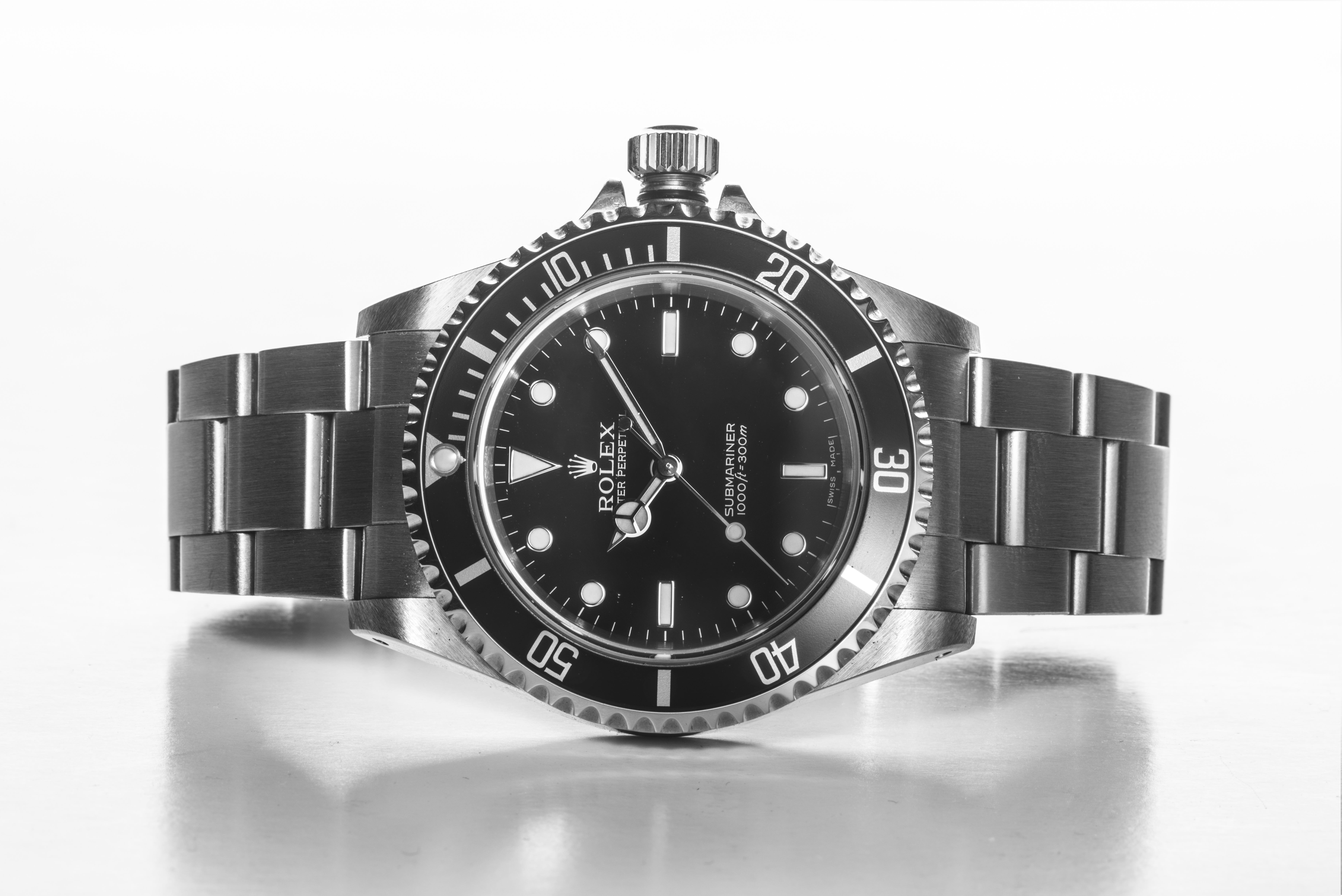 alloy, render, b w, silver, metallic, silver colored, w, rolex, stainless steel, watch, clock face, reflecting, number, elegant, personal accessory, silver - metal, HD Wallpaper