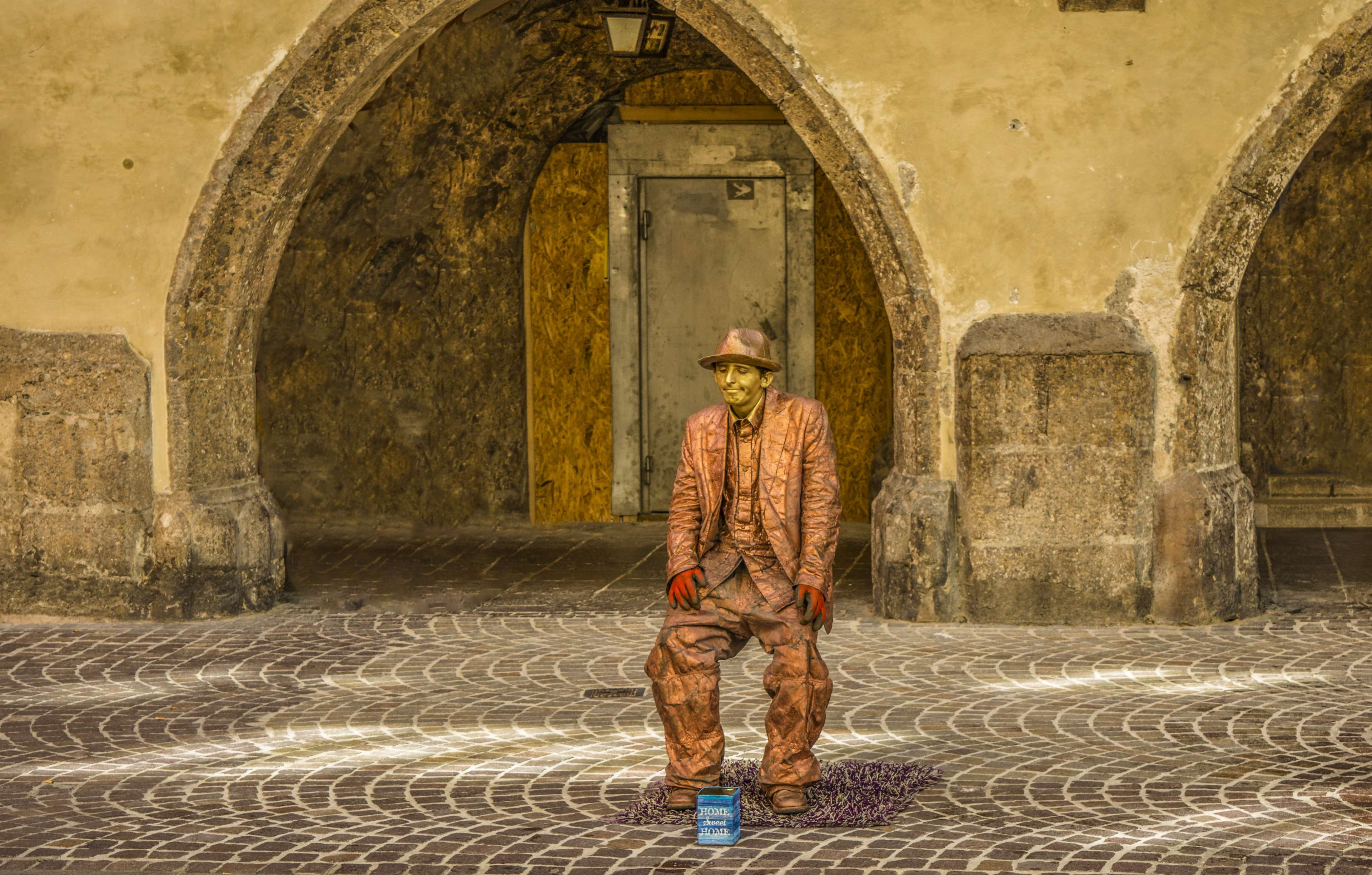 building, travel, pavement, art, culture, architectural column, real people, the past, portrait, lifestyles, arches, one person, history, man, casual clothing, HD Wallpaper