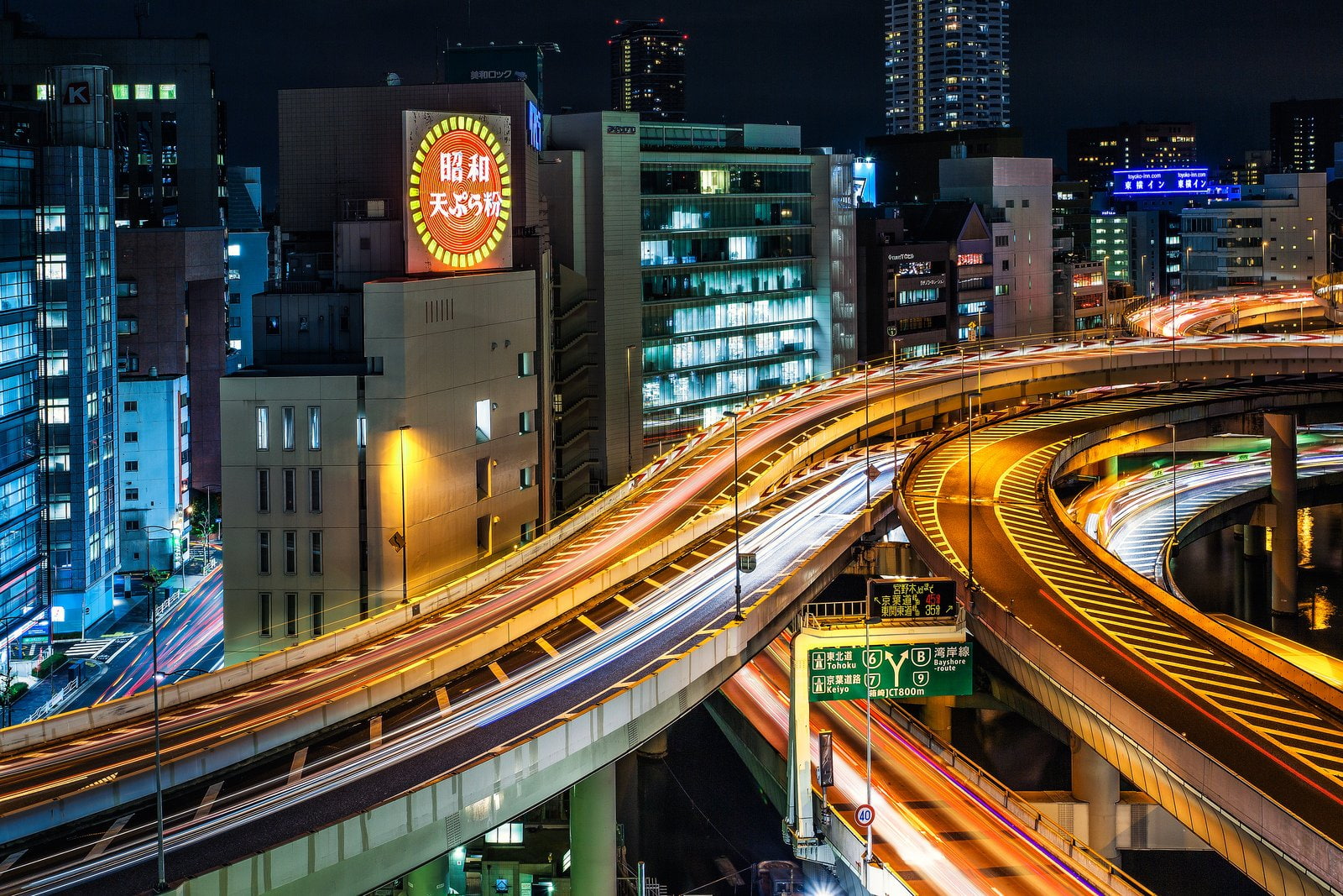 rivers, cities, light, building, 720P, panorama, ray, tower, way, towers, architecture, panoramic, japan, bridges, night, monuments, japon, tokyo, HD Wallpaper