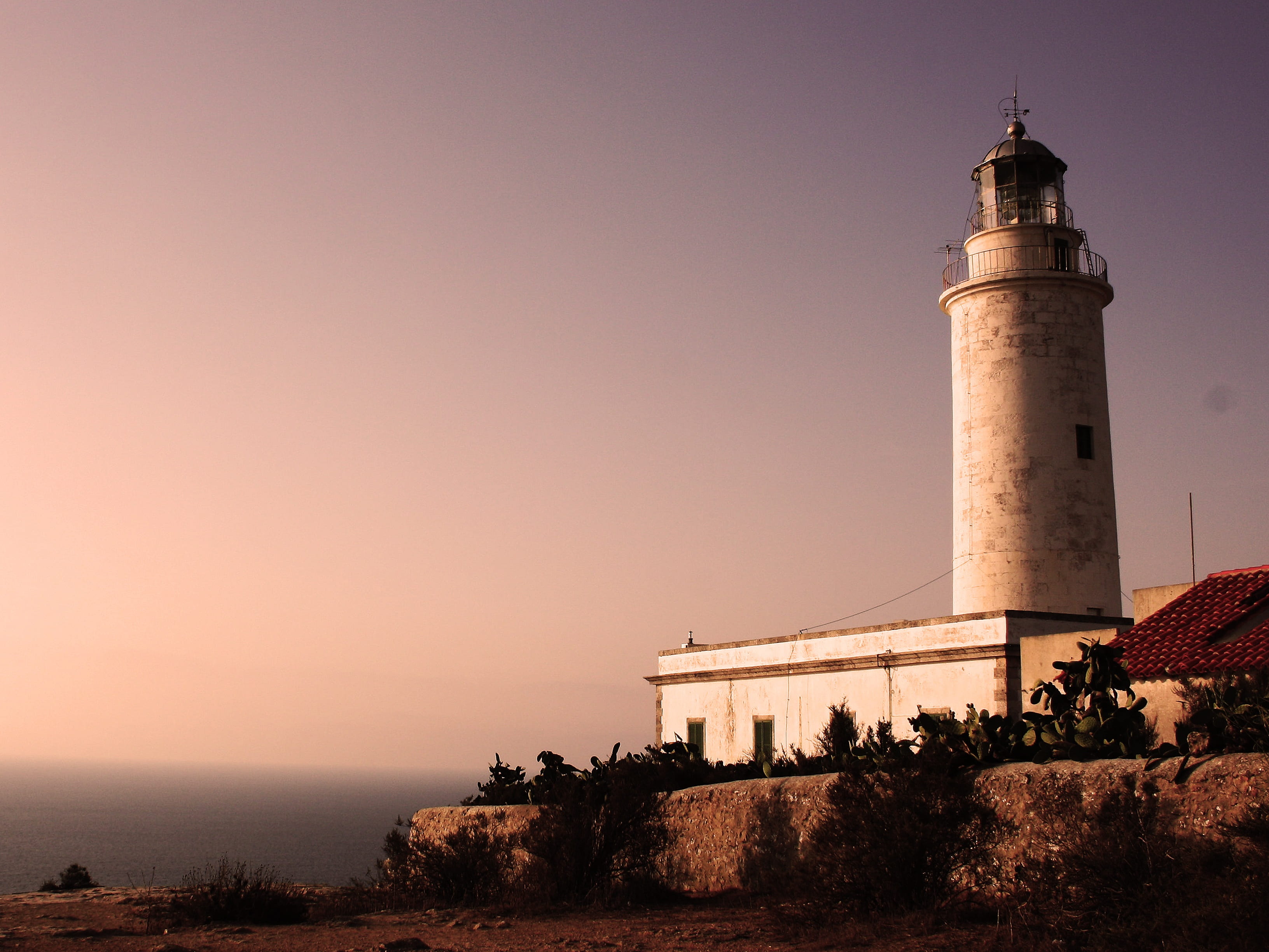 travel destinations, history, travel, tourism, dawn, plant, spain, clear sky, outdoors, building, the past, formentera, nature, 2K, lighthouse, built structure, HD Wallpaper