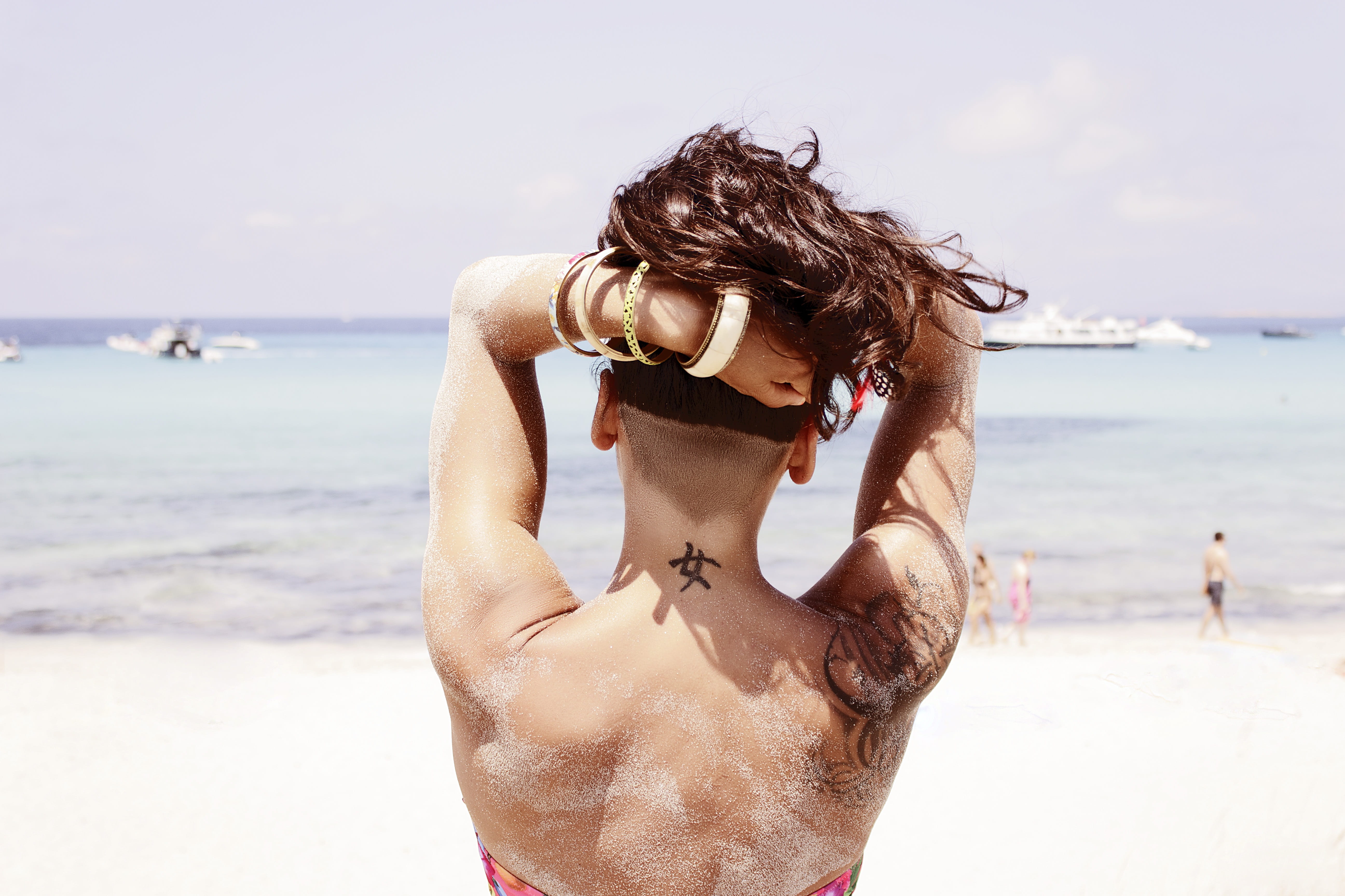 water, land, day, real people, beautiful woman, hairstyle, landscape, 5K, woman, hair, summer, women, formentera, blue, costa, focus on foreground, young adult, HD Wallpaper