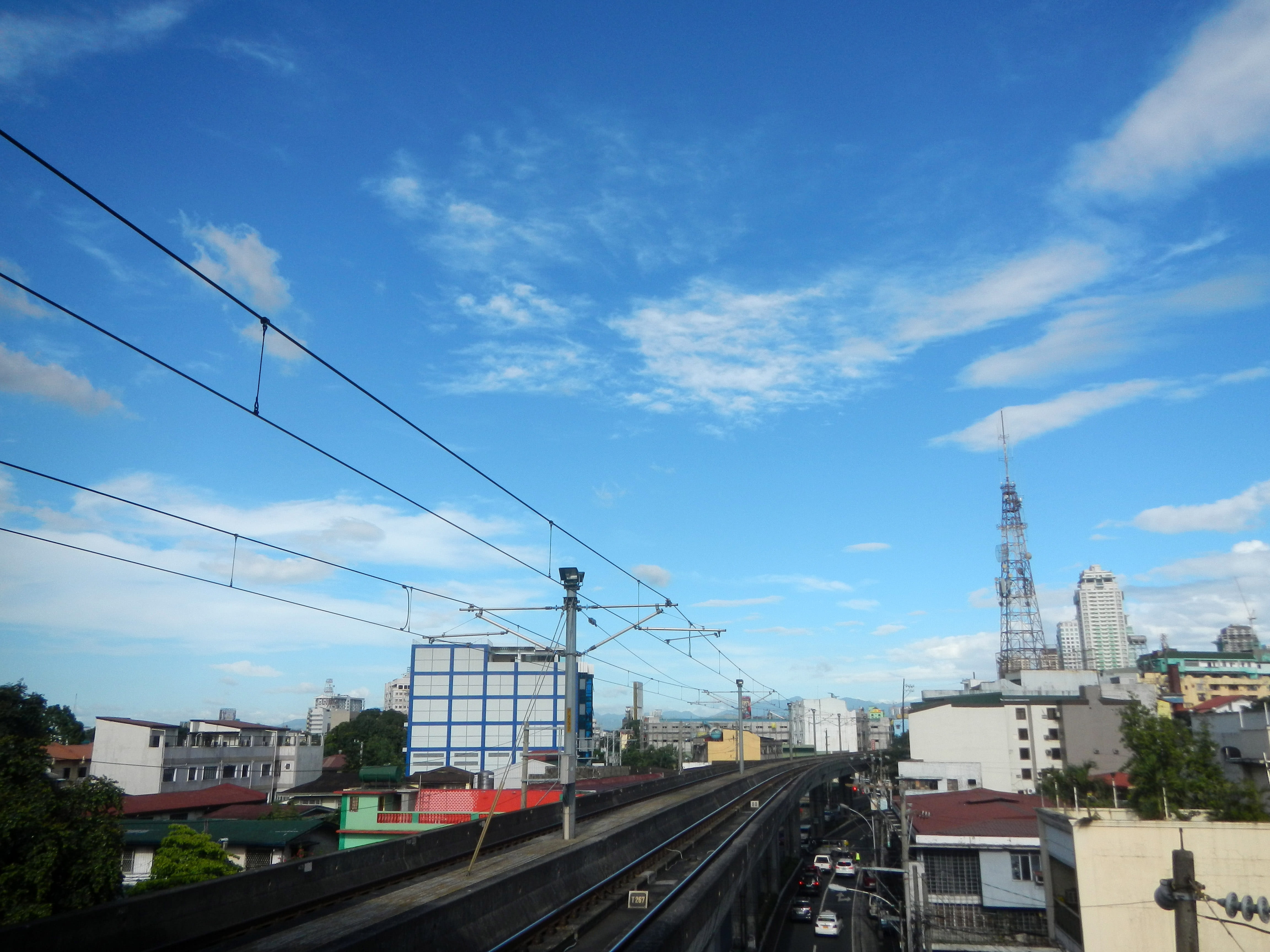 track, built structure, rail transportation, train, building exterior, public domain, nature, sky, power supply, steel, cable, buildings, electricity, quezon, HD Wallpaper