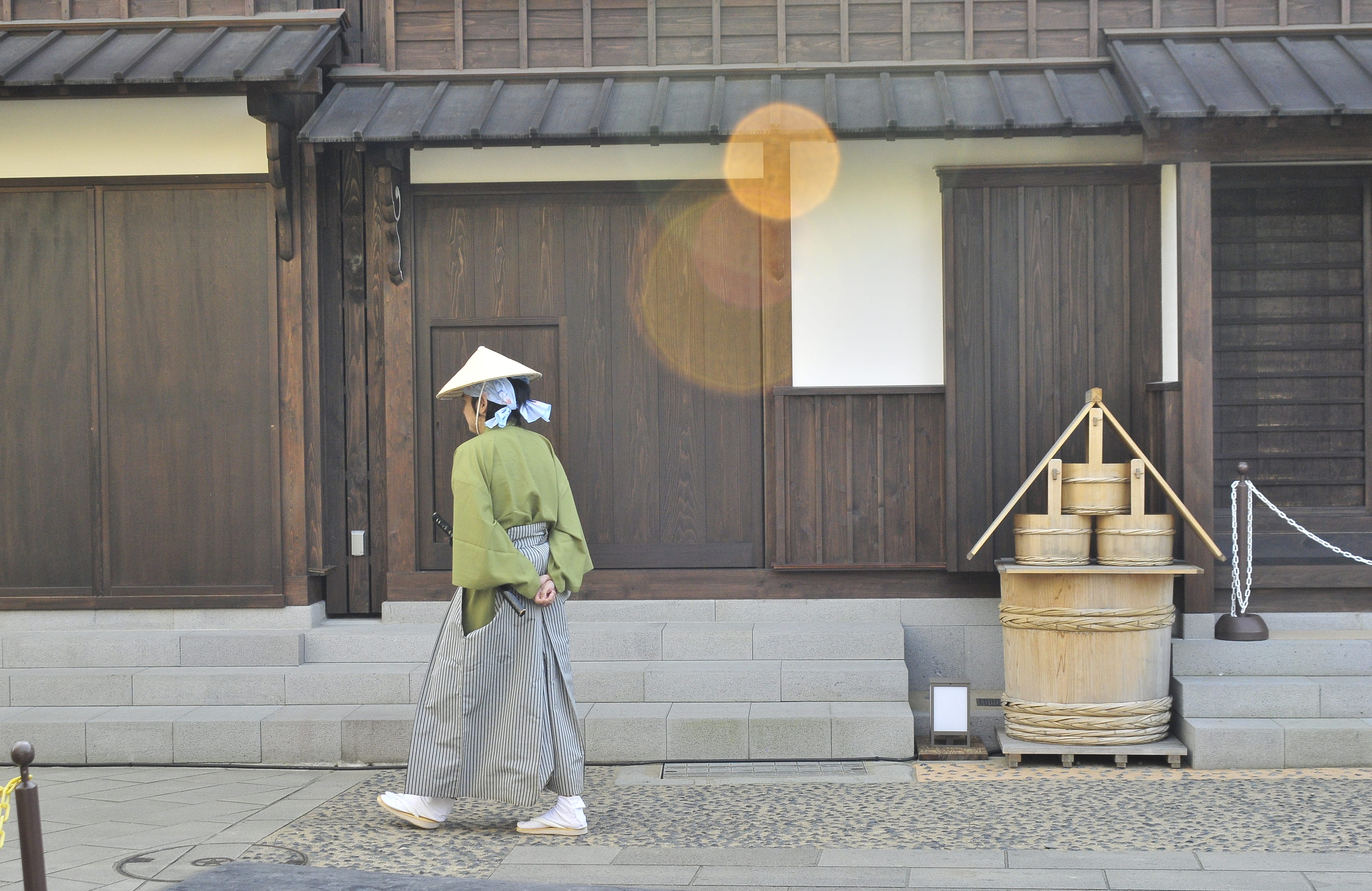 people, adult, dejima, day, building exterior, unrecognizable person, 4K, clothing, helmet, asian, style, traditional clothing, person, walk, outdoors, HD Wallpaper