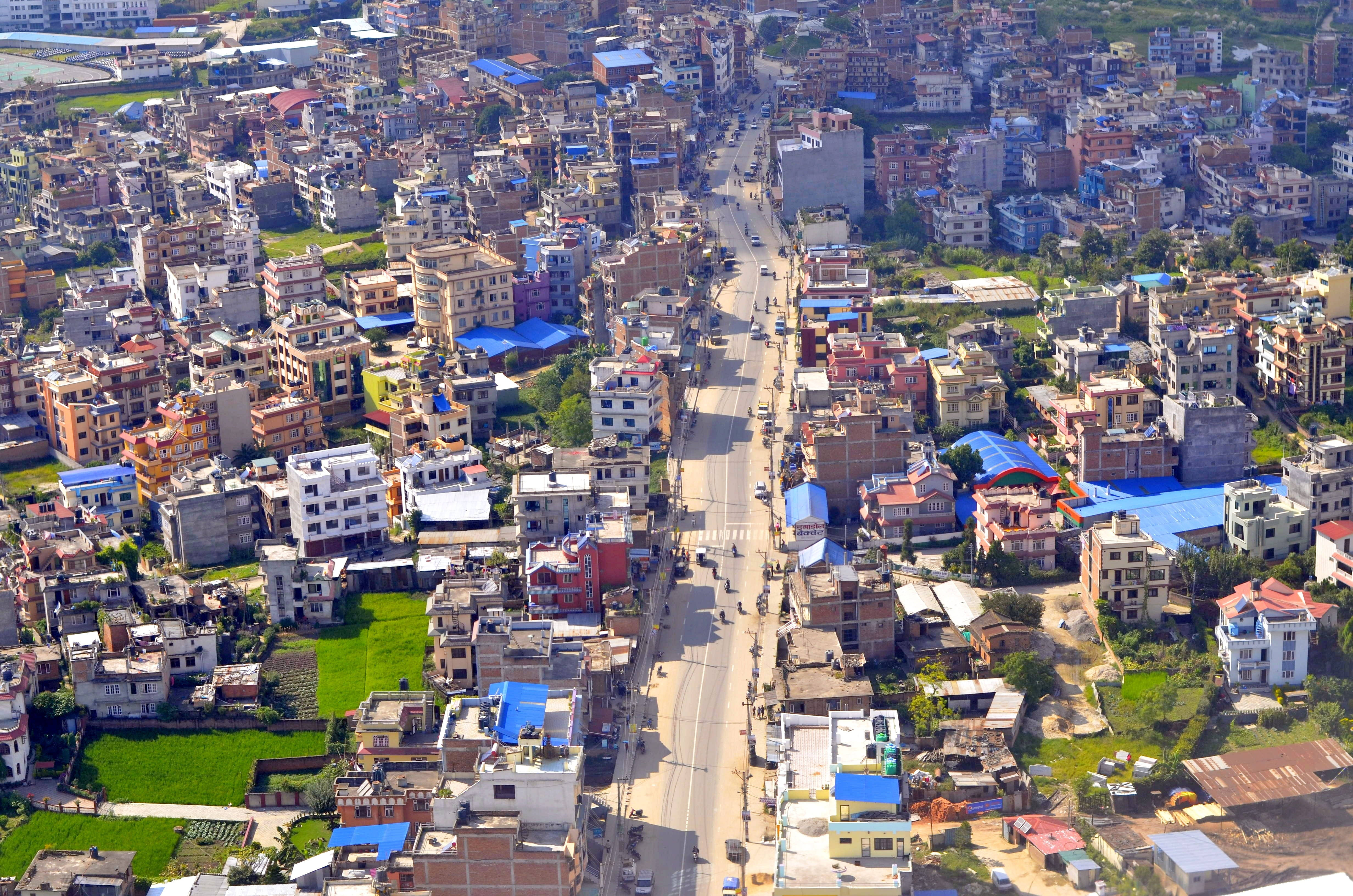 outdoors, travel, crowd, community, nepal, street, day, residential district, asia, kathmandu, birds eye, town, house, 4K, block houses, roof, built structure, HD Wallpaper