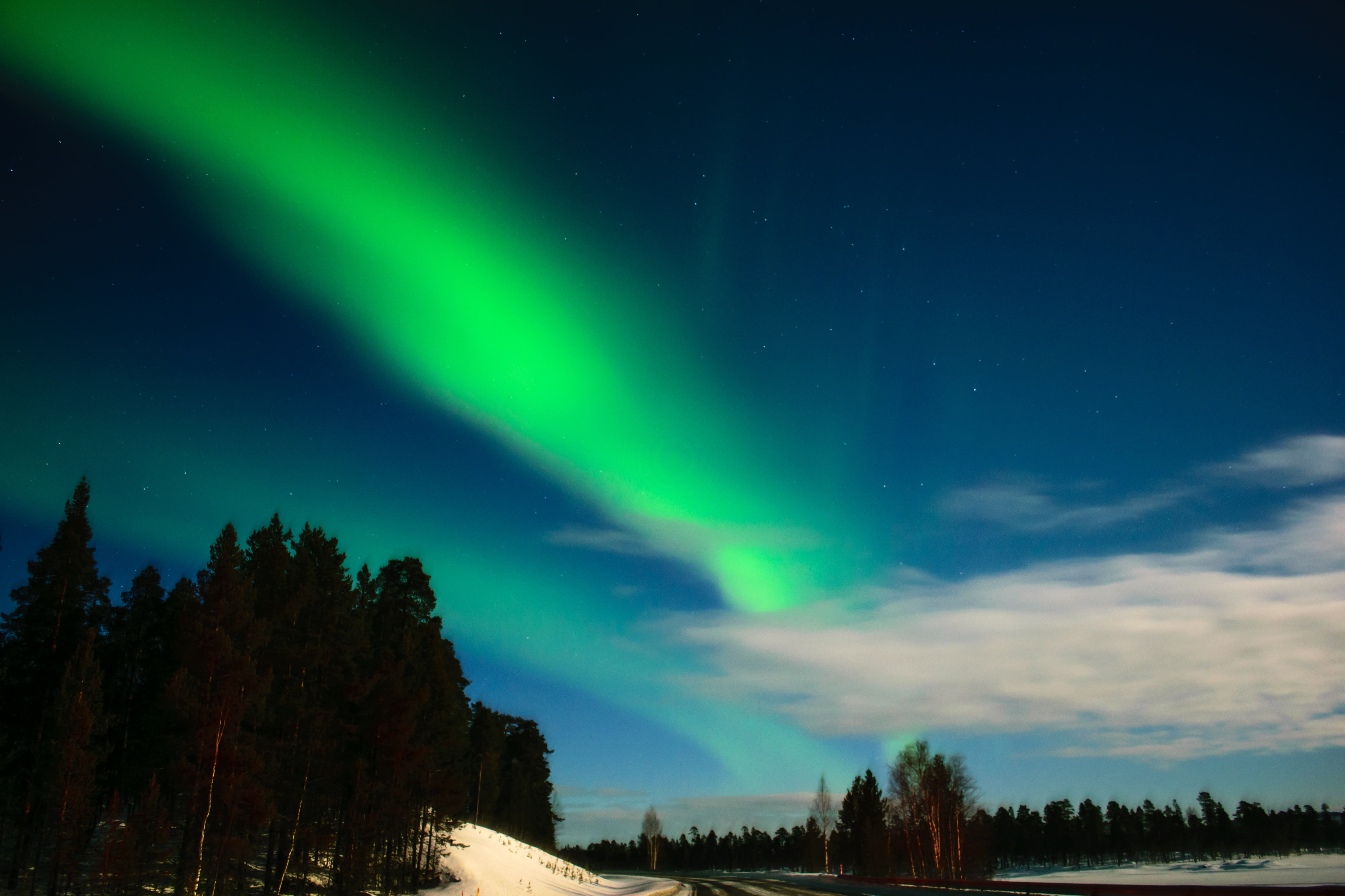 tranquility, aurora polaris, environment, tree, beauty in nature, power in nature, sky, aurora borealis, idyllic, awe, nature, no people, astronomy, inari, HD Wallpaper