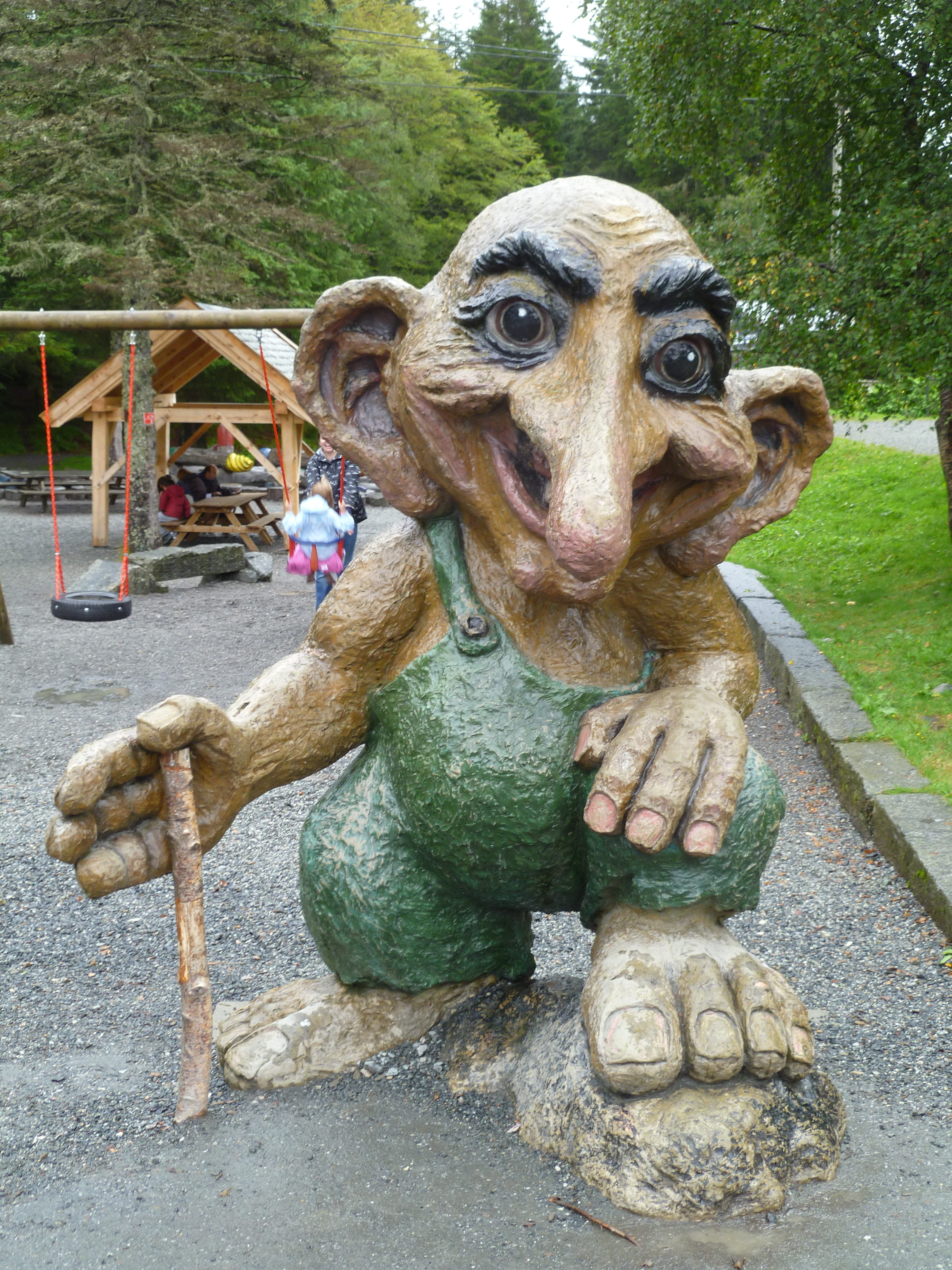 creativity, vacation, animal representation, public, domestic, art and craft, day, sculpture, holiday, dog, norwegian troll, domestic animals, craft, green, Phone HD Wallpaper
