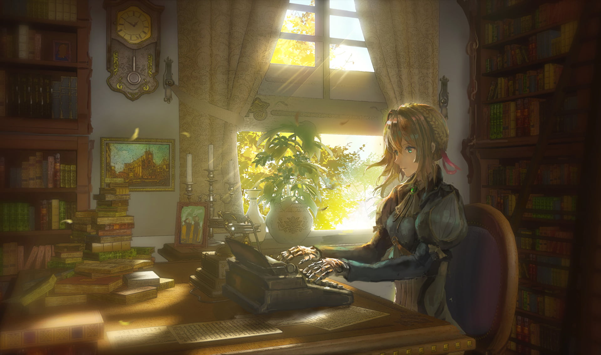 blue eyes, Violet Evergarden, 1080P, anime, HD Wallpaper