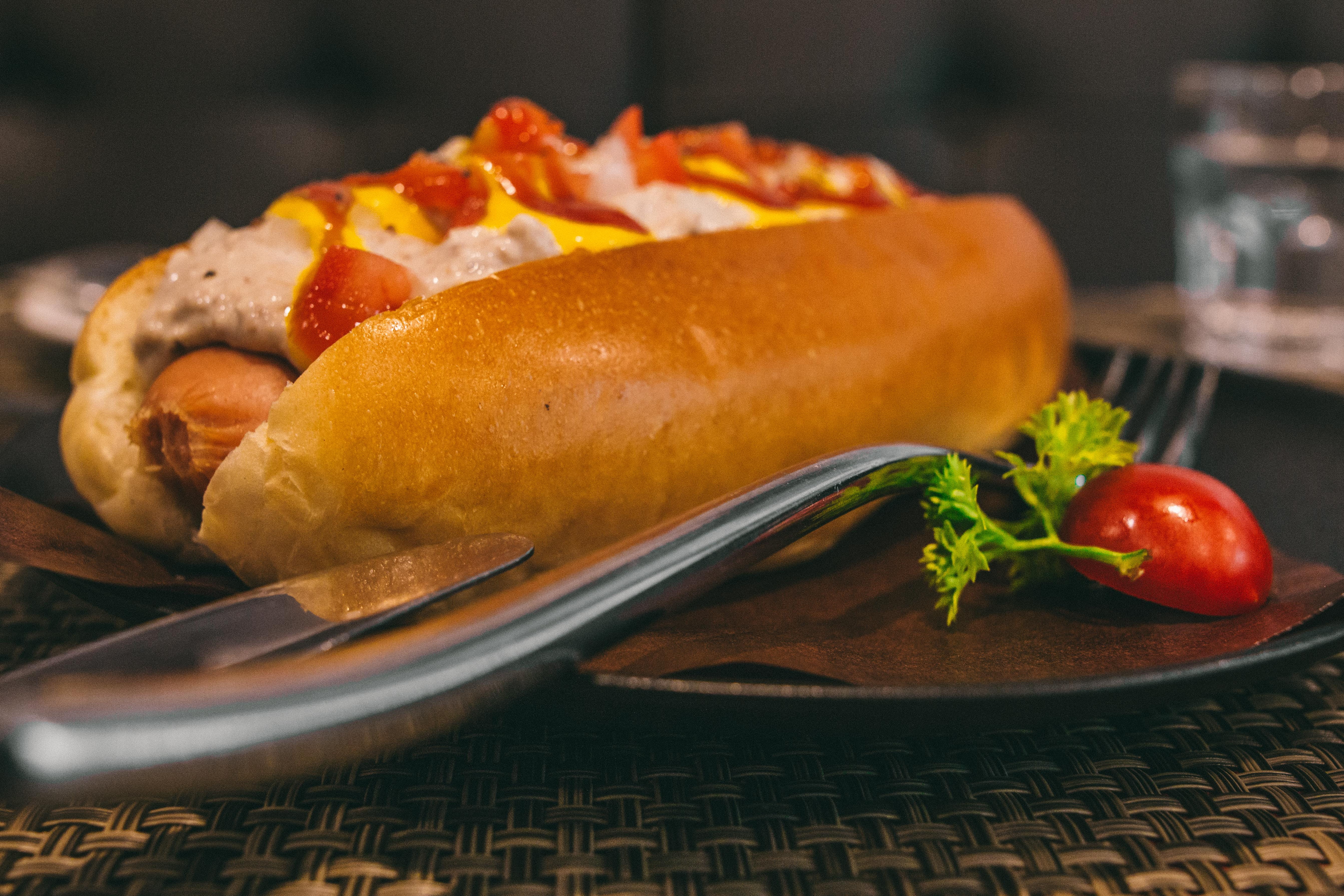 ready-to-eat, no people, mustard, mashed potato, culinary, seasoning, vegetable, ham, white meat, hotdog, gray, kitchen utensil, stainless, fruit, burger, HD Wallpaper