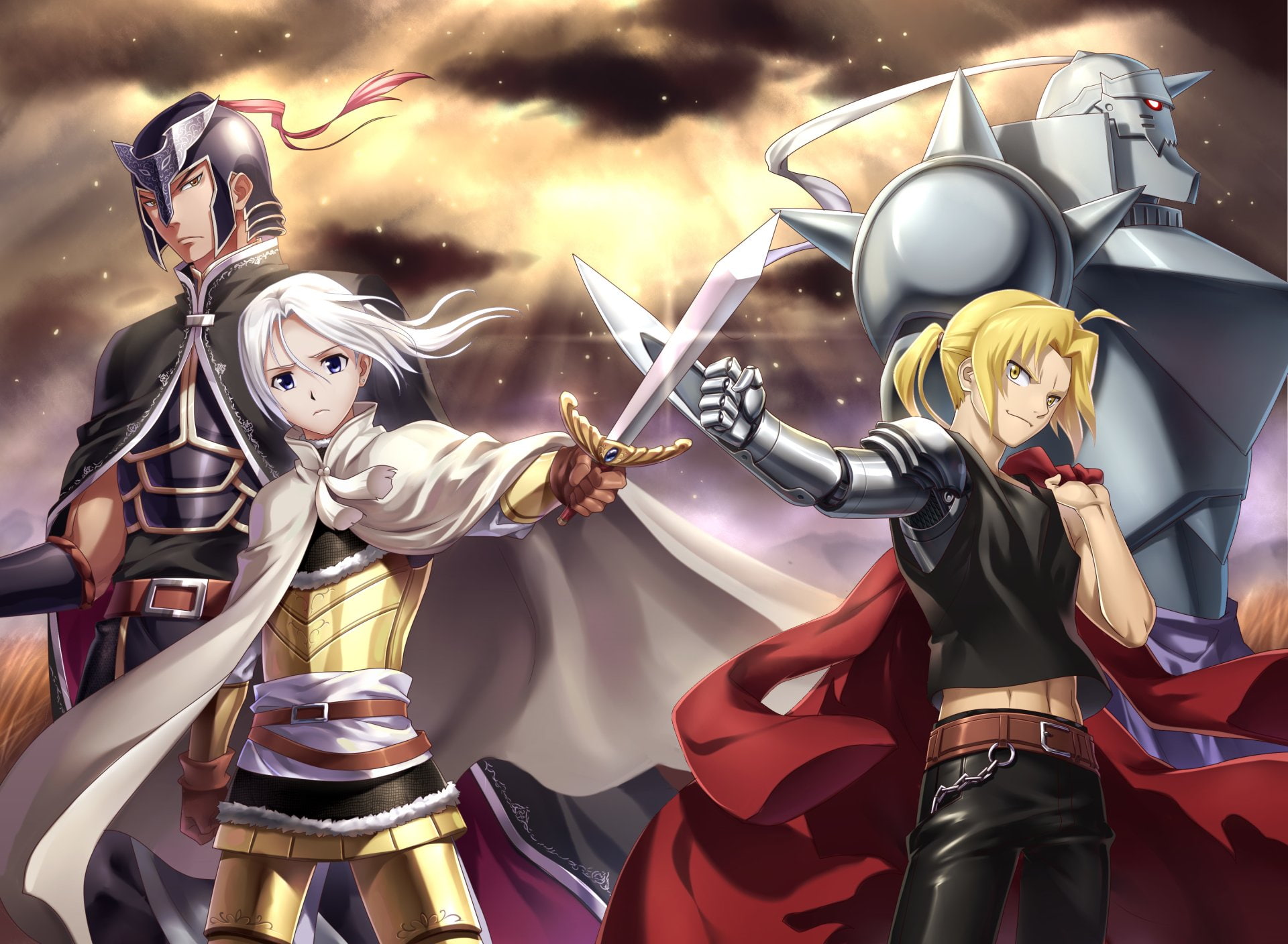 Arslan (Arslan Senki), Edward Elric, 1080P, Daryun (Arslan Senki), Anime, Arslan Senki, Crossover, Fullmetal Alchemist, Alphonse Elric, HD Wallpaper