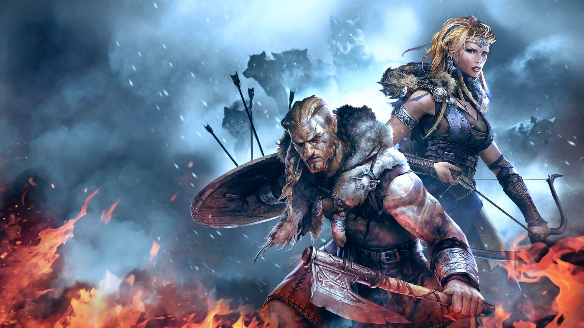 Viking, Wolf, 1080P, Video Game, Woman Warrior, Vikings: Wolves of Midgard, Warrior, HD Wallpaper