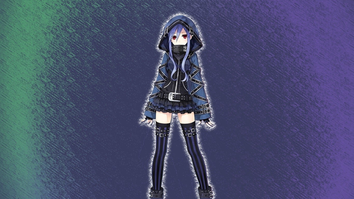 architecture, wall - building feature, scarf, winter, female, Fairy Fencer F, warm clothing, hanging, one person, standing, anime, clothing, built structure, HD Wallpaper