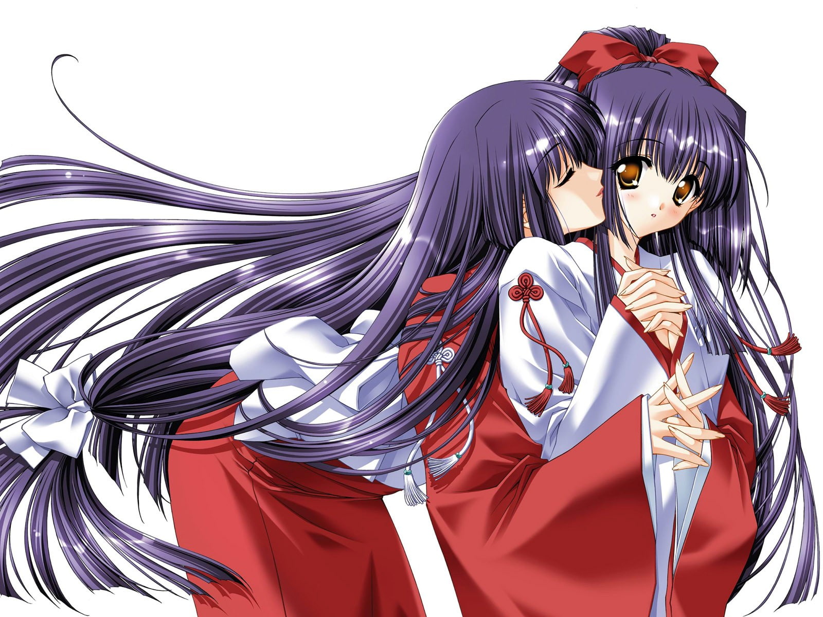 miko, anime, Kuraki Mizuna, 720P, Moonlight Lady, anime girls, HD Wallpaper