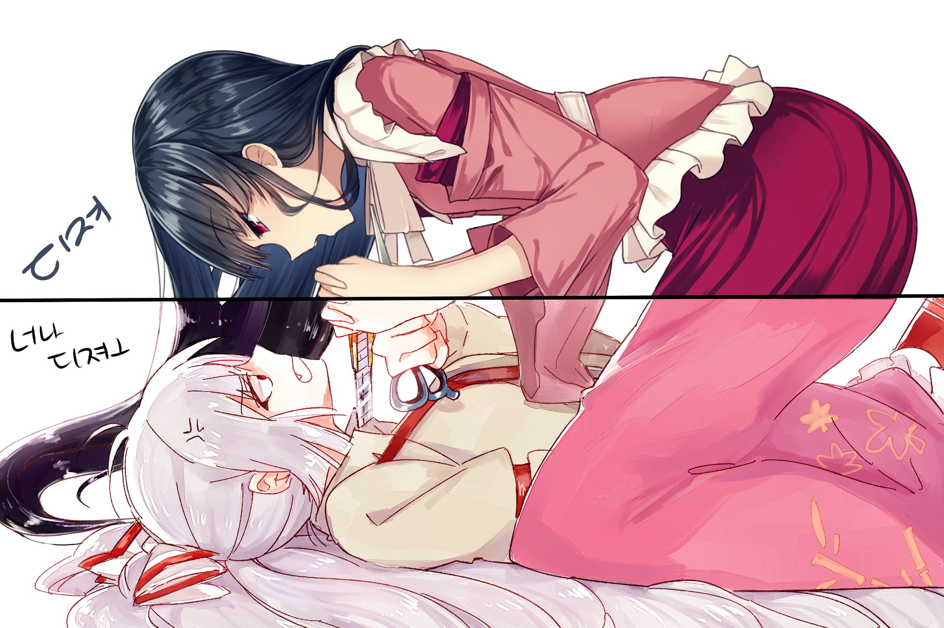 Kaguya Houraisan, Touhou, 1080P, Anime, Fujiwara no Mokou, HD Wallpaper