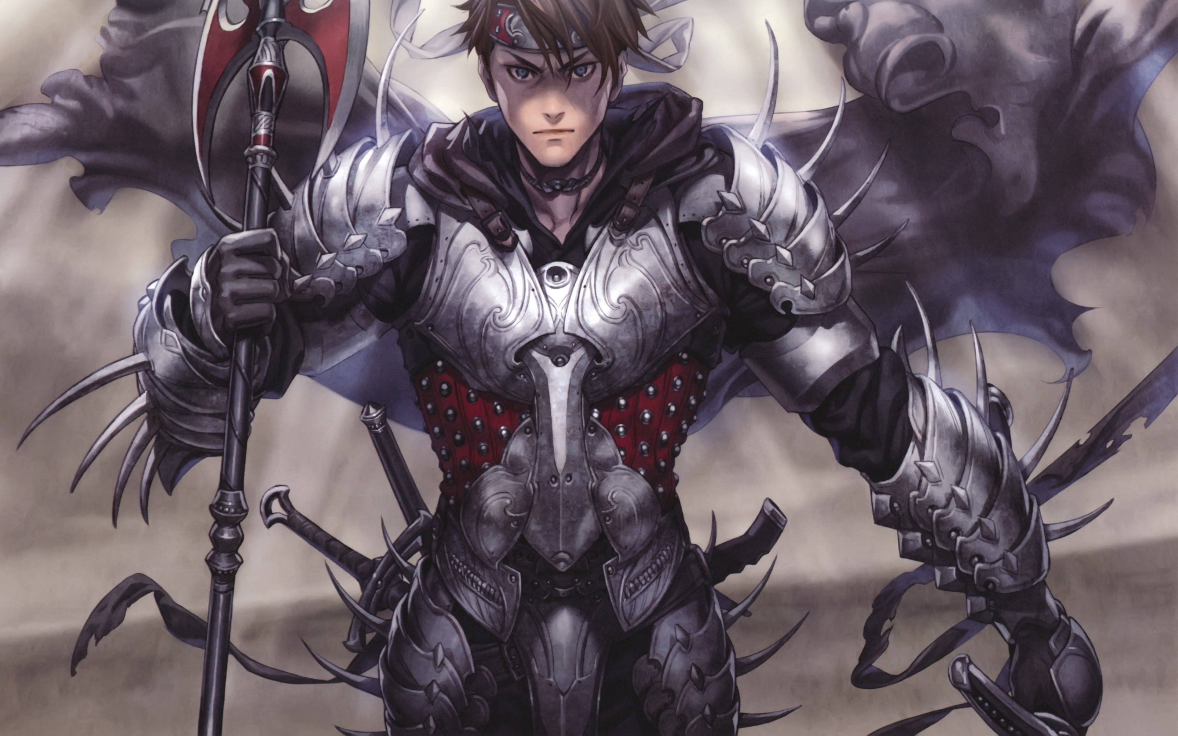 blue, weapons, eyes, foo, 4K, midori, anime, warriors, boys, artwork, armor, HD Wallpaper
