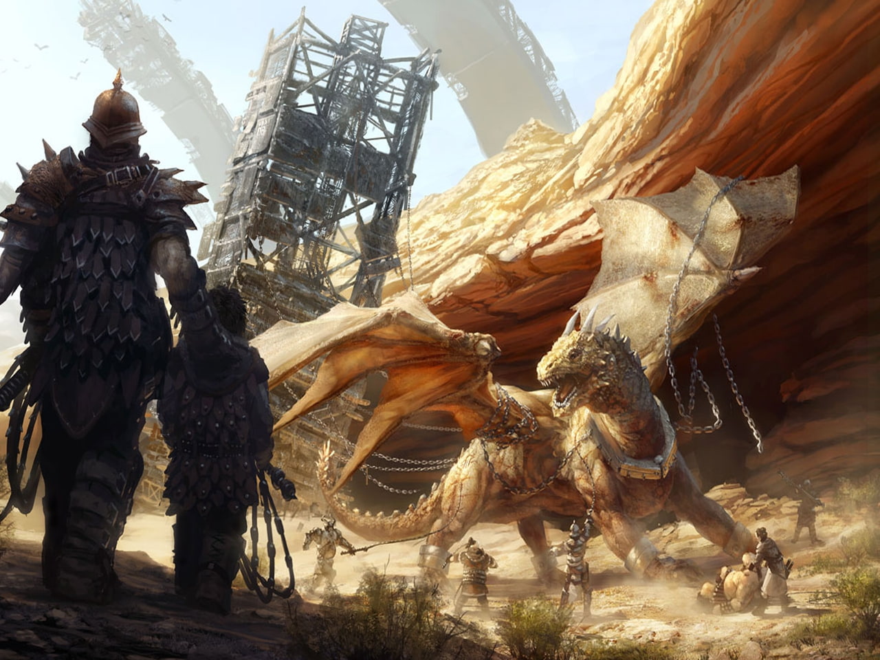 hd, marek, art, abstract, canyon, x, chain, dragons, okon, chains, whip, wings, Death, mail, fantasy, 720P, HD Wallpaper