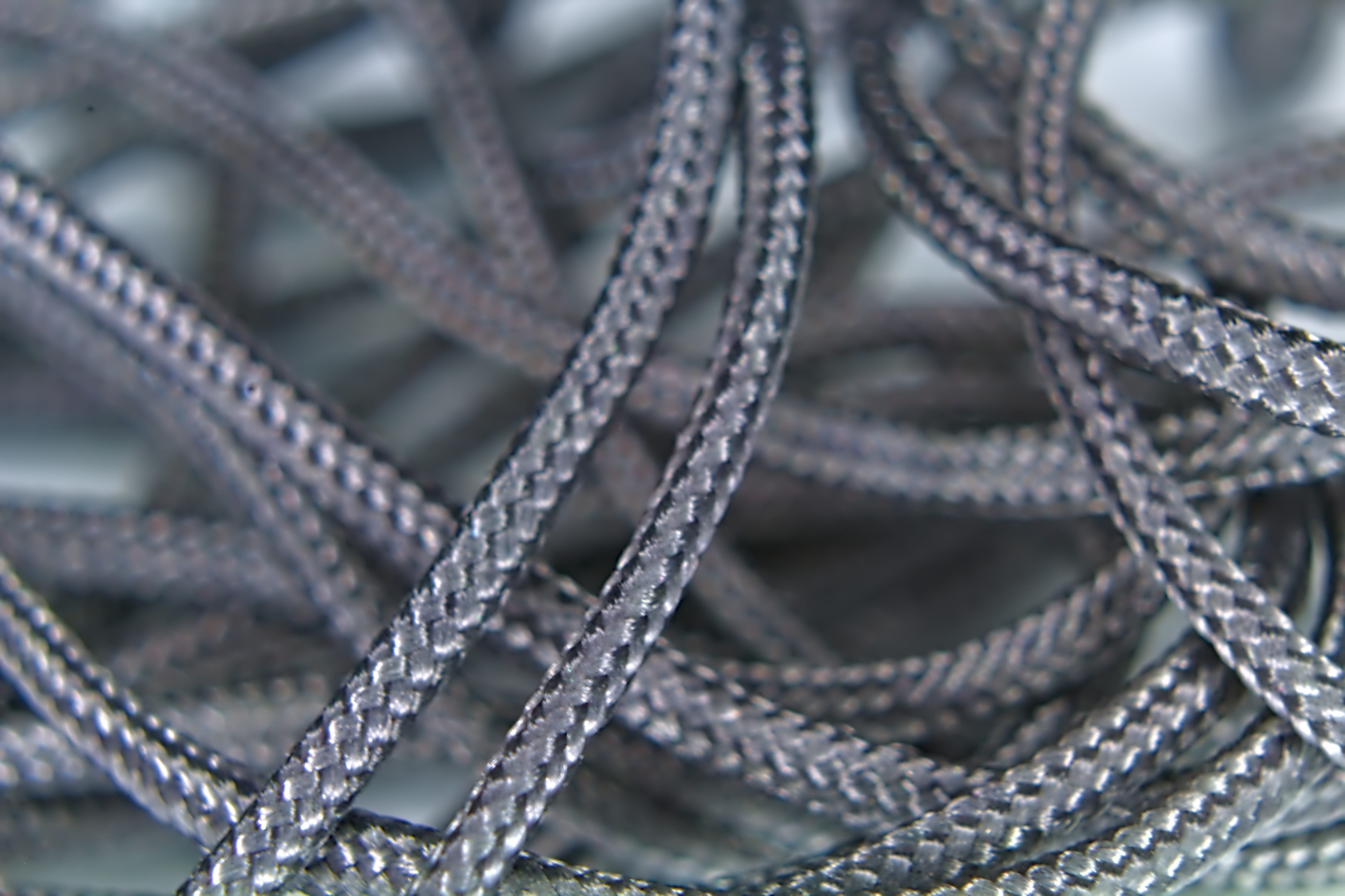silver colored, mesh, spiral, textile, zipper, wire, germany, metal, closeup, day, selective focus, strength, hose, focus on foreground, silver, ebersbach an der fils, HD Wallpaper