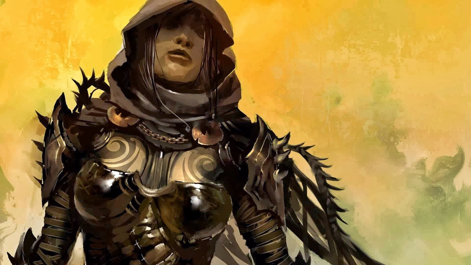 guild wars 2, wars, black, games, character, guild, 1080P, girl, armor, HD Wallpaper