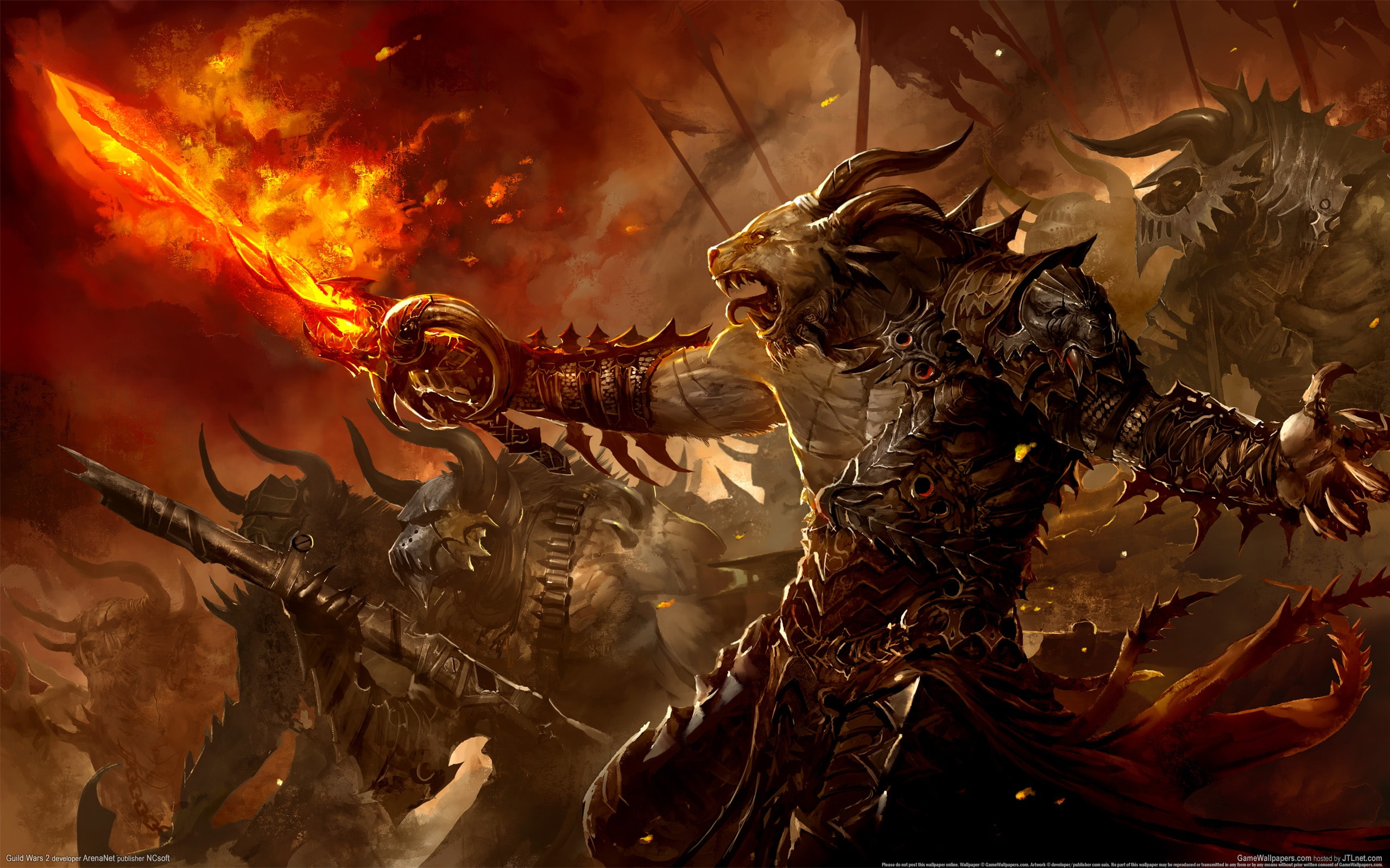 guild, hd, sword, video games, wars, fire, 2K, HD Wallpaper