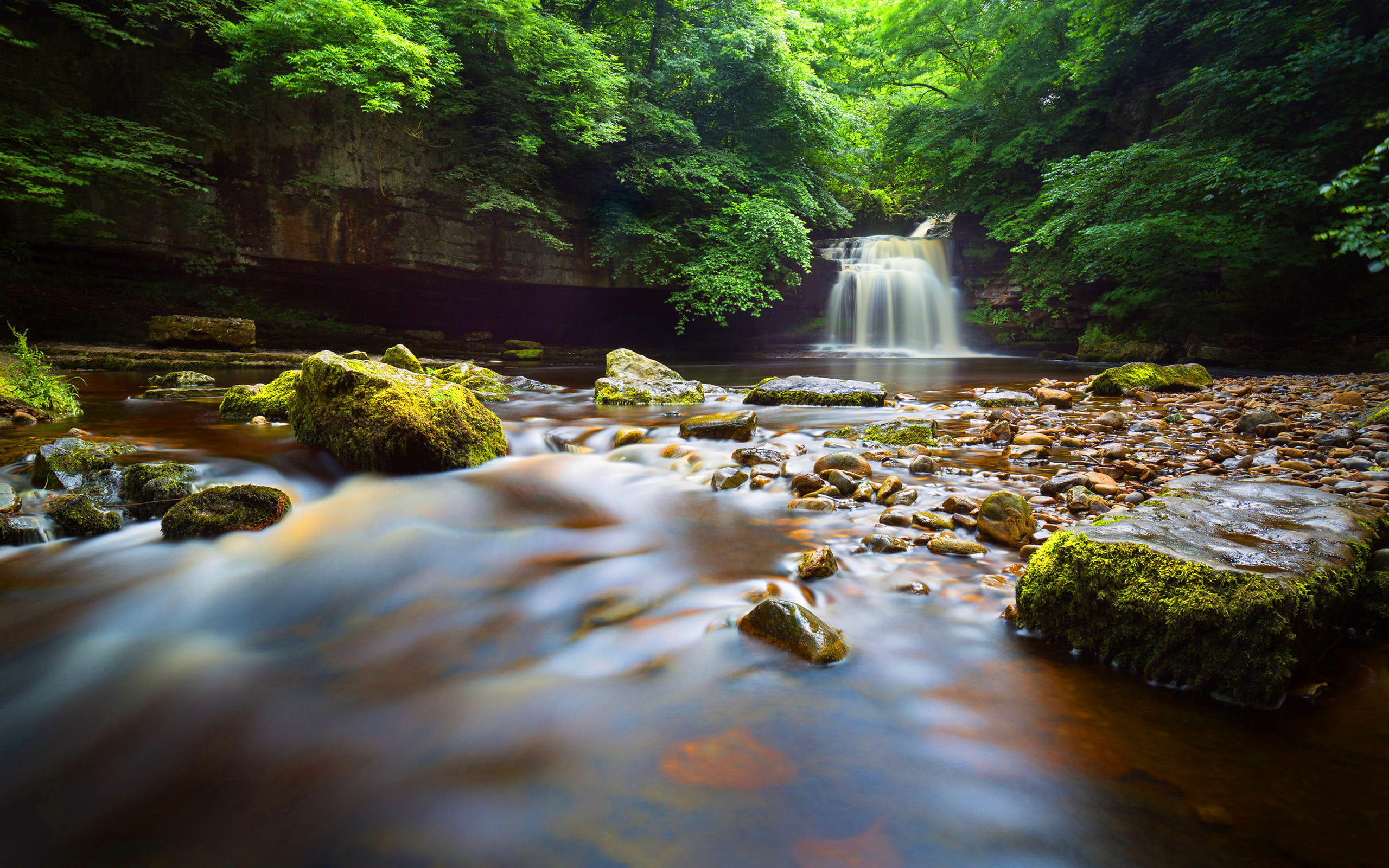 2K, england, wensleydale, yorkshire, waterfall, falls, burton, small, north, cauldron, west, HD Wallpaper