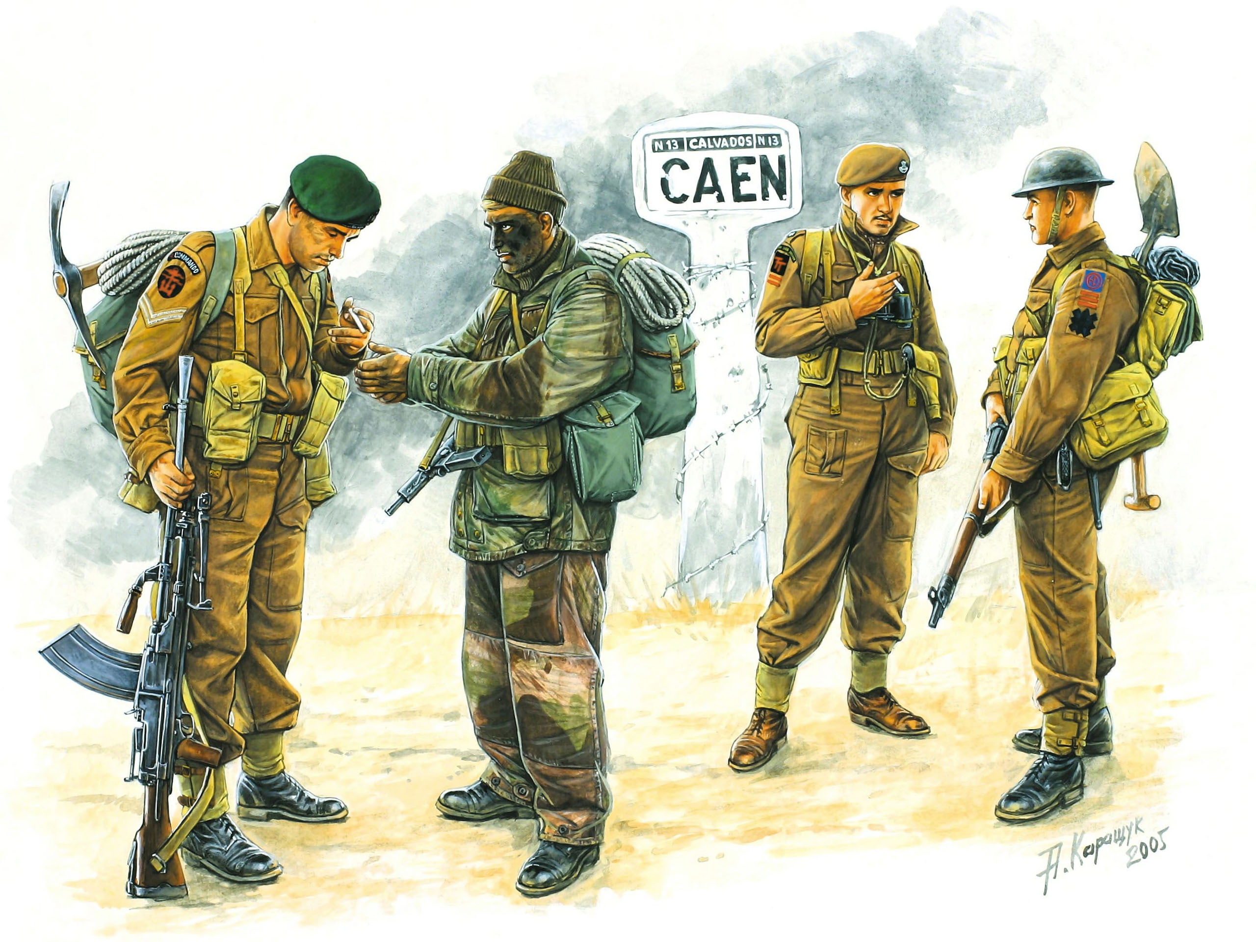 group of people, skydivers, British, security, 2K, healthcare and medicine, WW2., men, illustration, art, weapon, uniform, day, occupation, adult, armed forces, HD Wallpaper