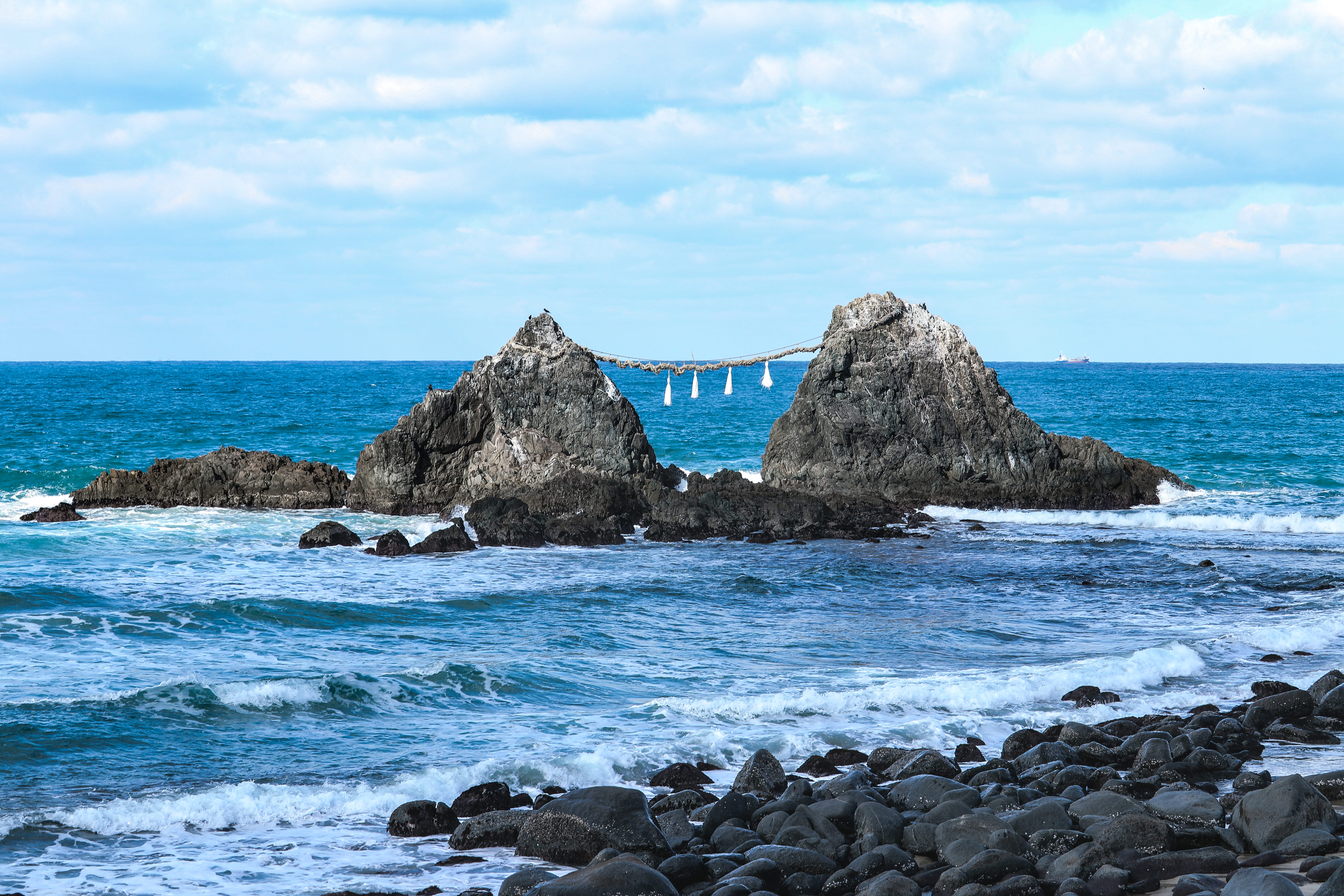 traditional, rocky coastline, stone, ocean, nature, horizon, clear, cloud - sky, culture, blue, outdoors, day, water, scenics - nature, sea, rock, tranquil scene, HD Wallpaper