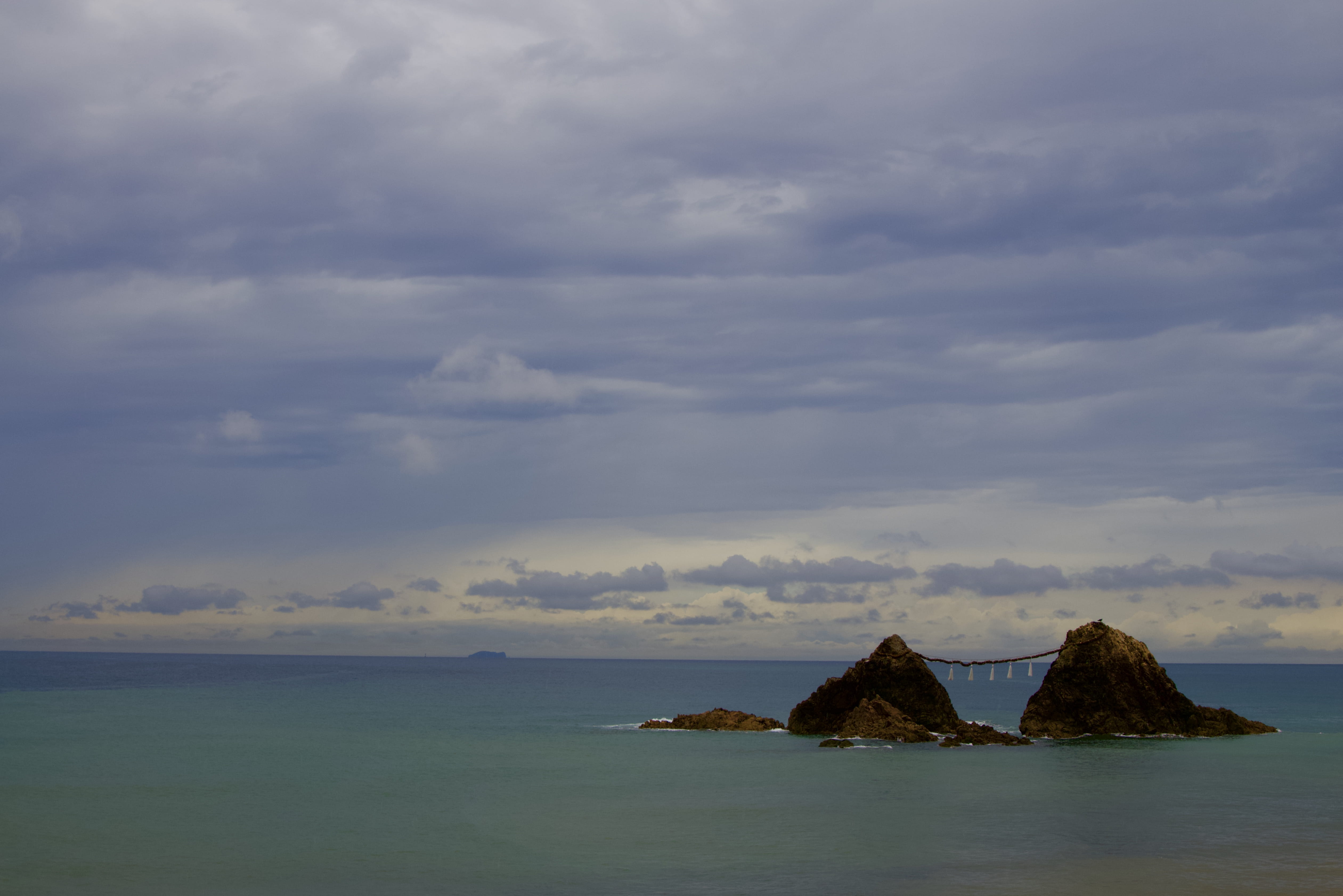 fukuoka prefecture, tranquility, idyllic, waterfront, sea, rock - object, tranquil scene, stack rock, sky, cloud - sky, no people, beauty in nature, scenics - nature, HD Wallpaper
