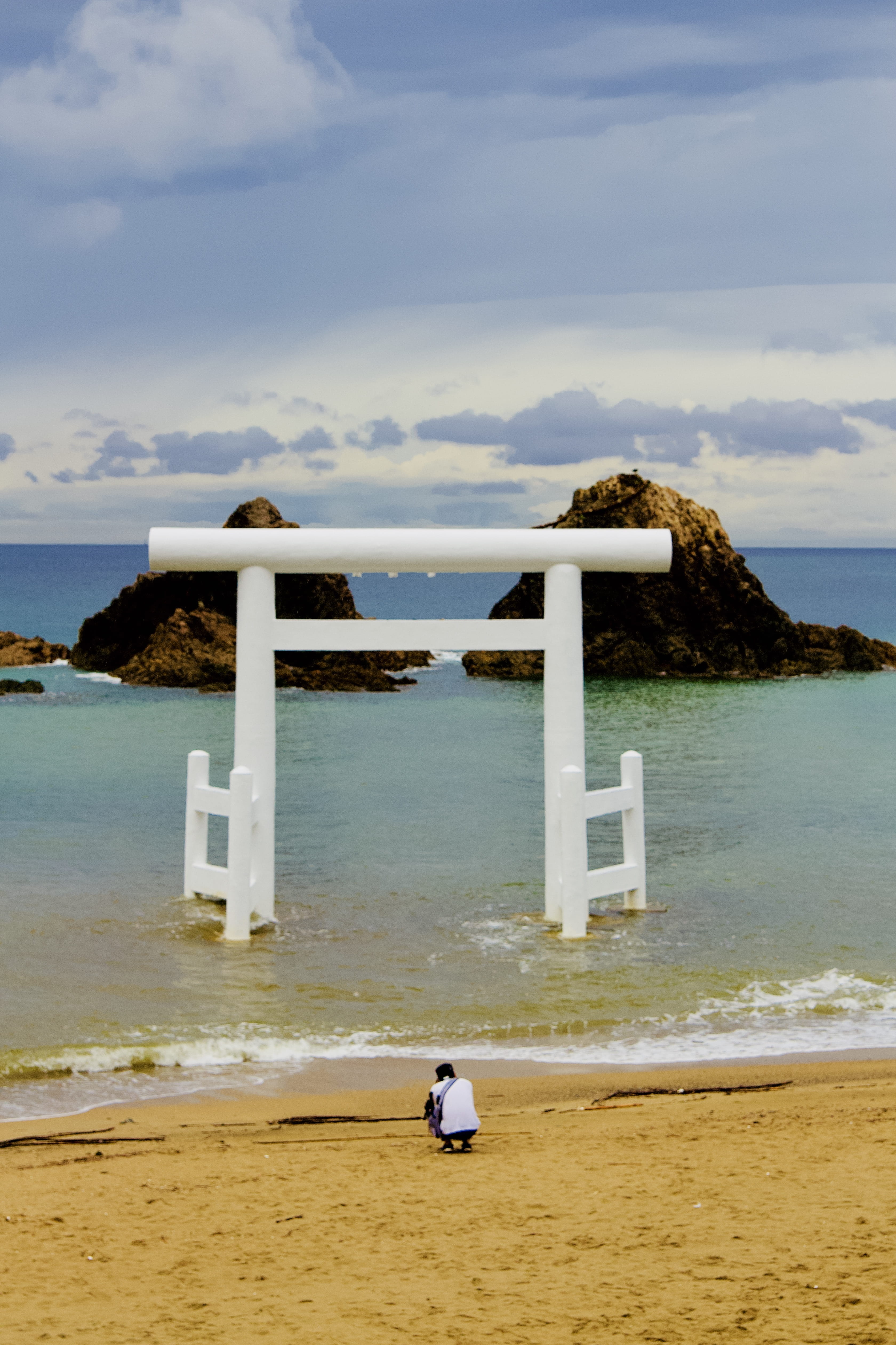nature, water, beauty in nature, tranquil scene, 4K, no people, day, japan, outdoors, sea, beach, sand, motion, tranquility, sky, rear view, fukuoka prefecture, Phone HD Wallpaper
