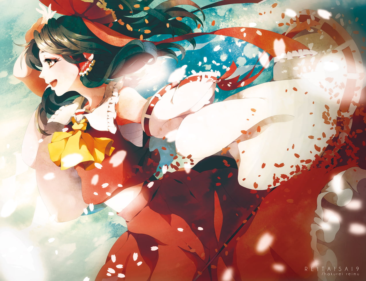 480P, Touhou, Hakurei Reimu, HD Wallpaper