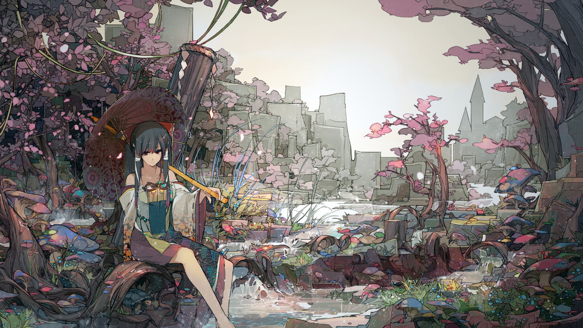 growth, beauty in nature, flower, art and craft, original characters, architecture, traditional clothing, outdoors, freshness, day, built structure, 1080P, HD Wallpaper
