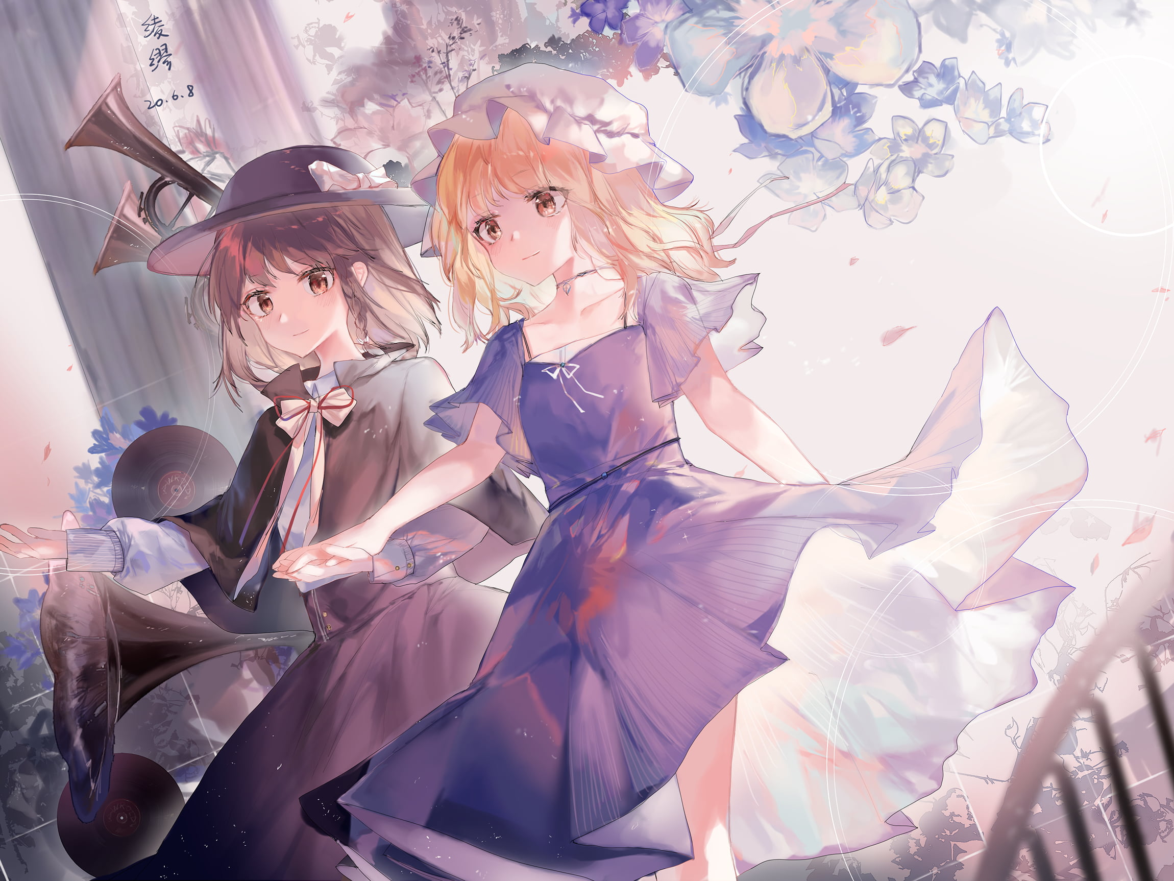 Usami Renko, Maribel Hearn, Touhou, 1080P, anime girls, HD Wallpaper