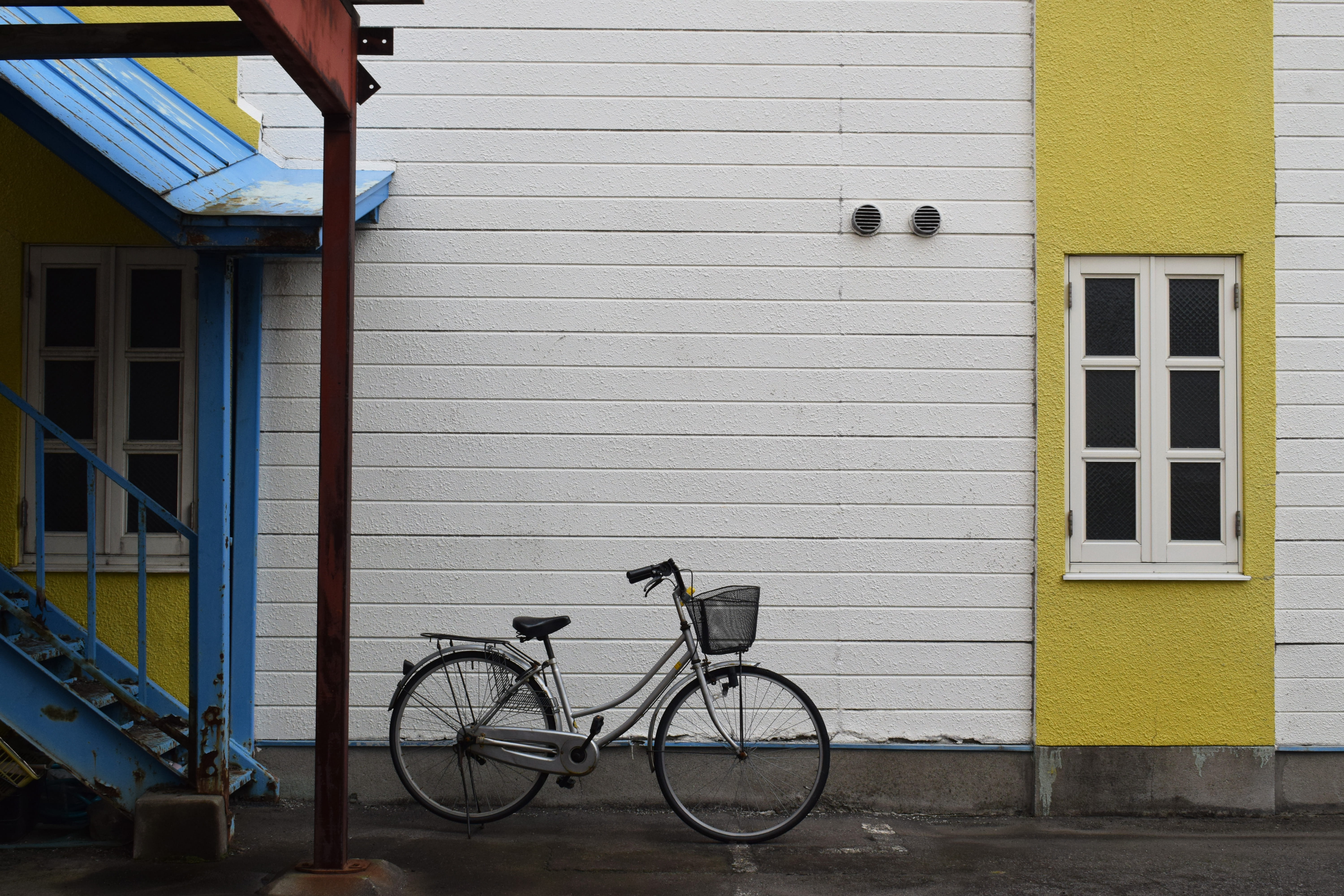 outdoor, door, patio, house, no people, vehicle, architecture, mode of transportation, pergola, closed, japan, garage, blue, yellow, porch, 5K, parking, HD Wallpaper