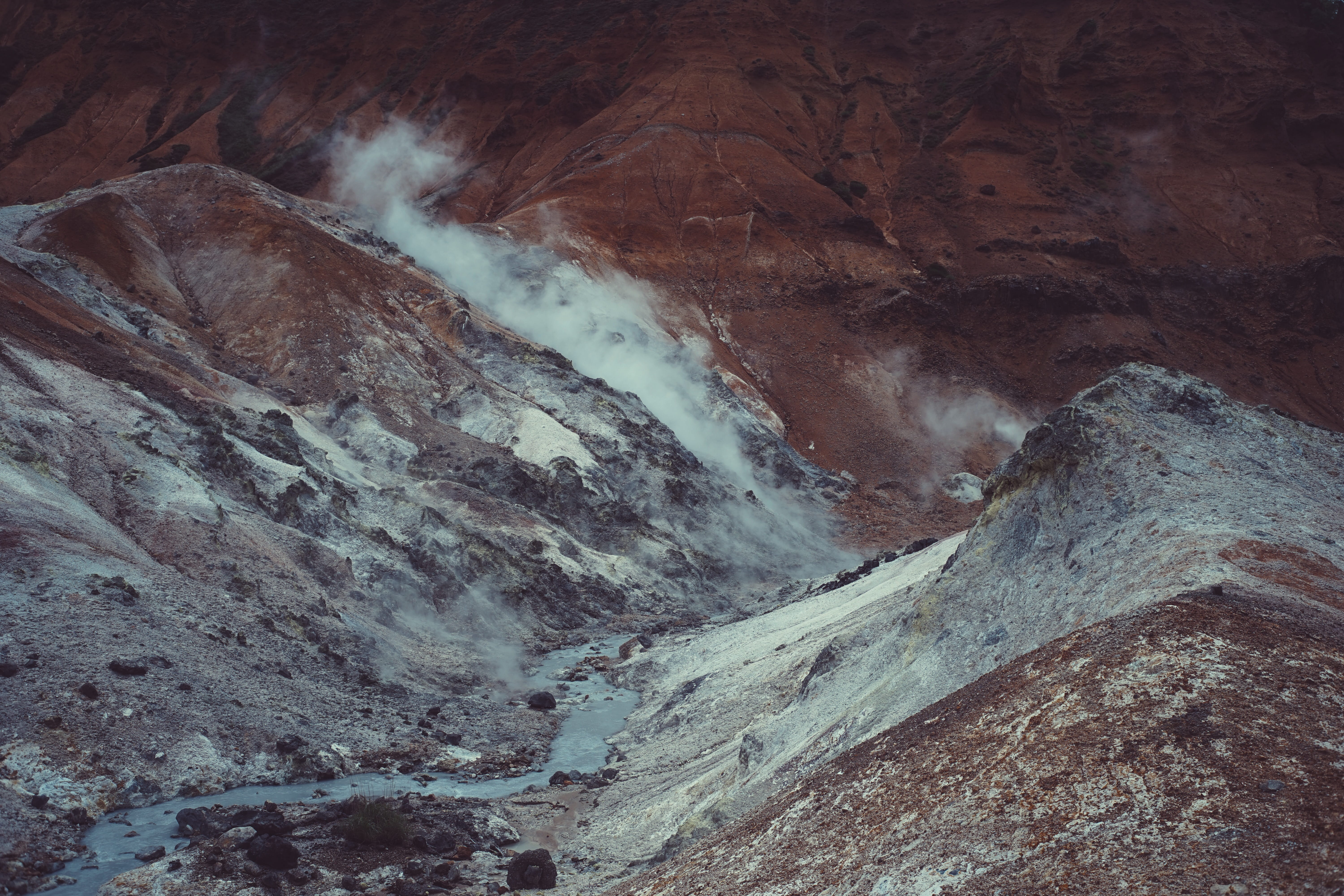 hill, geology, valley, mountain, dirt, canyon, smoke, river, mist, 5K, desert, gray, fog, nature, rock - Object, scenics, mountains, tourism, outdoors, HD Wallpaper