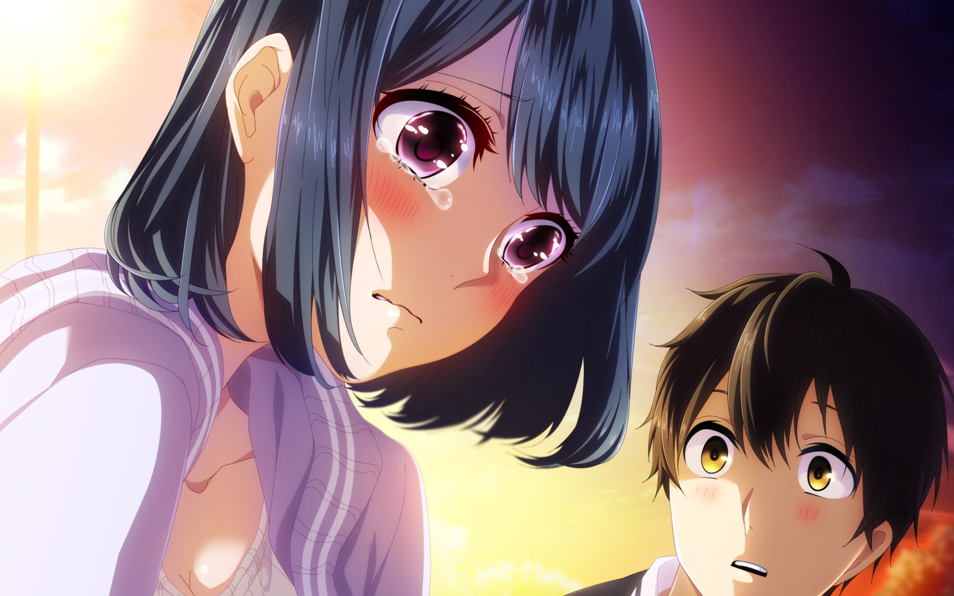Misaki Takasaki, Anime, multi colored, no people, arts culture and entertainment, sky, fashion, sunlight, outdoors, art and craft, representation, close-up, HD Wallpaper