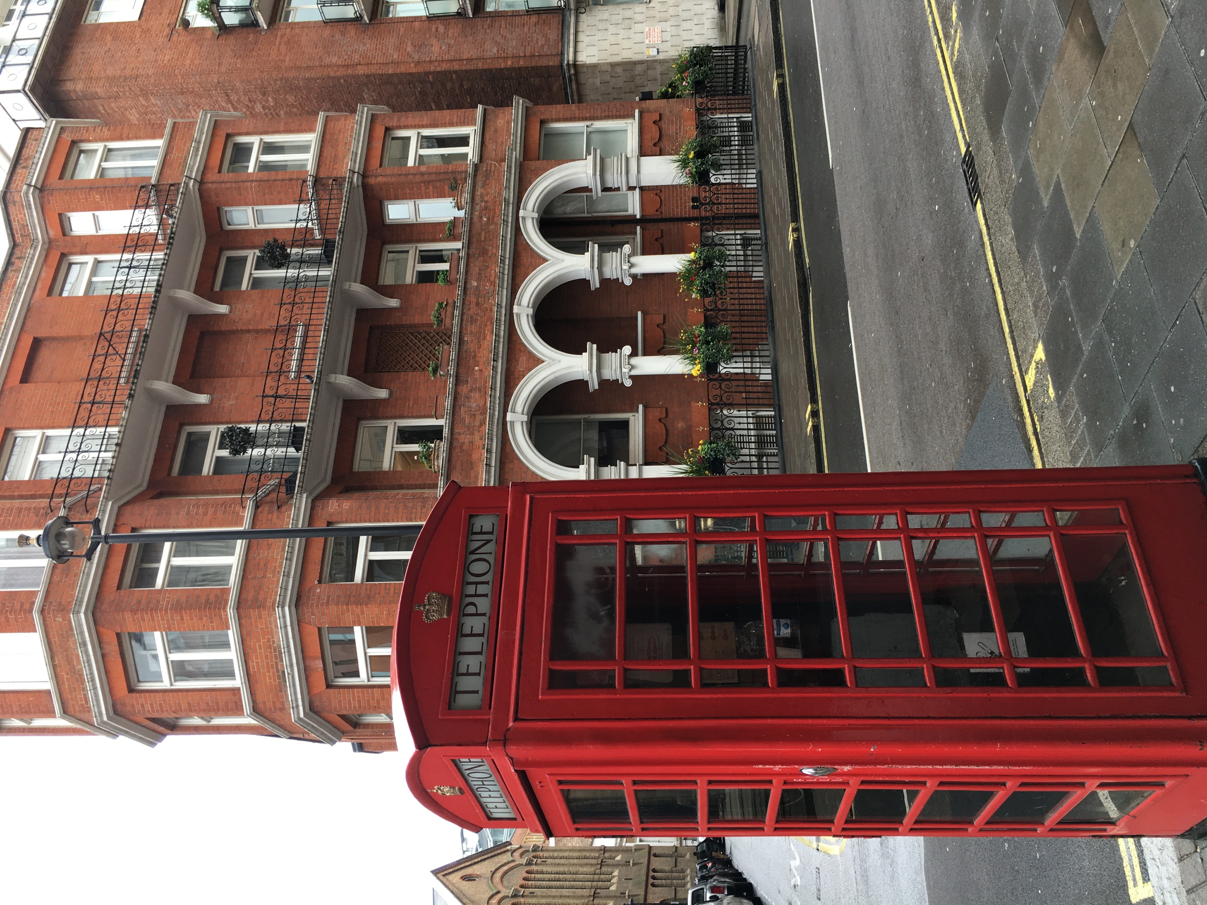 no people, town, phone booth, neighborhood, asphalt, high rise, land vehicle, walkway, united kingdom, light, urban, architecture, street, low angle view, HD Wallpaper