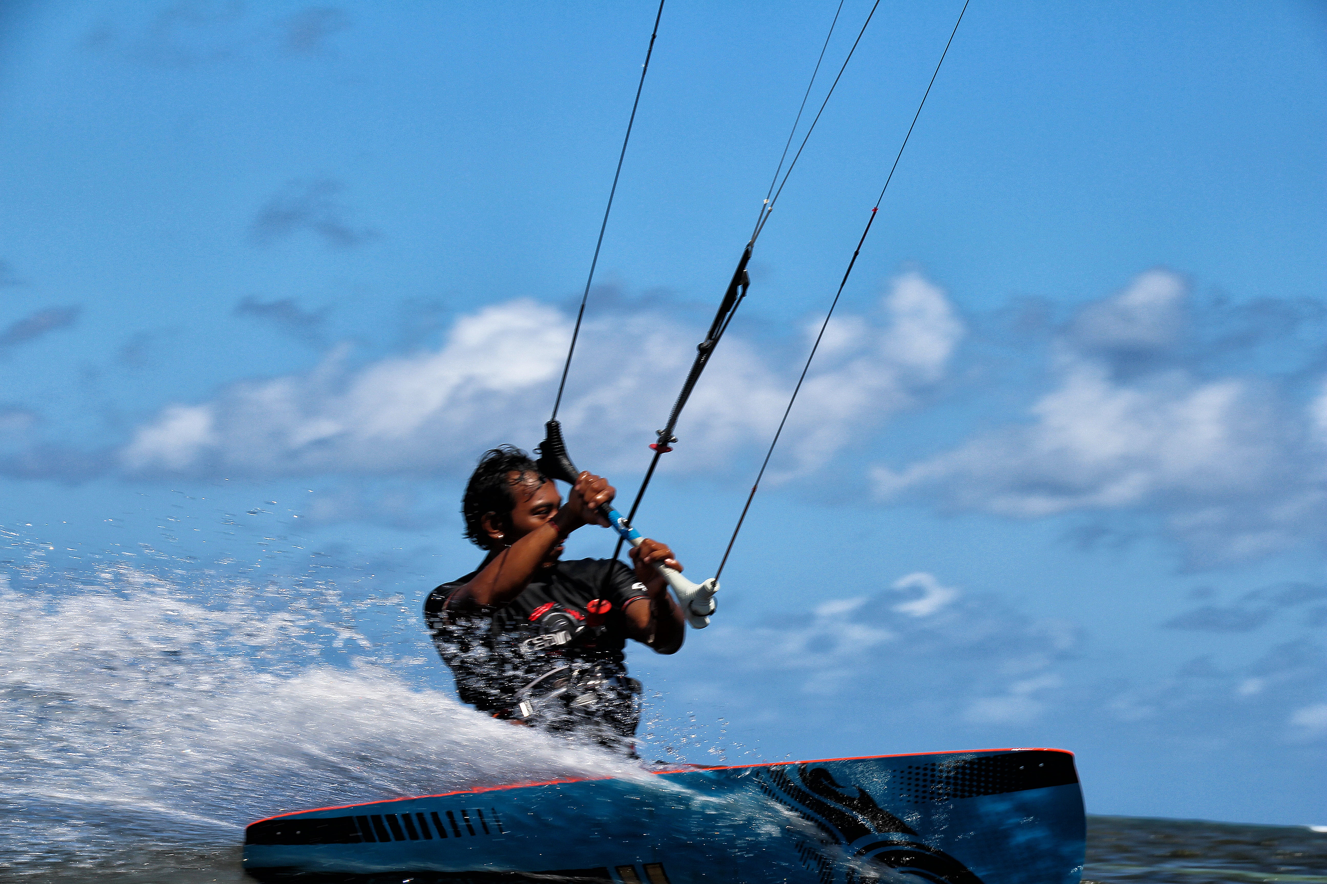outdoors, mode of transportation, transportation, kite, women, action, one person, sea, surf, wind, nature, ocean, sanur, bali, 5K, holding, motion, waves, HD Wallpaper