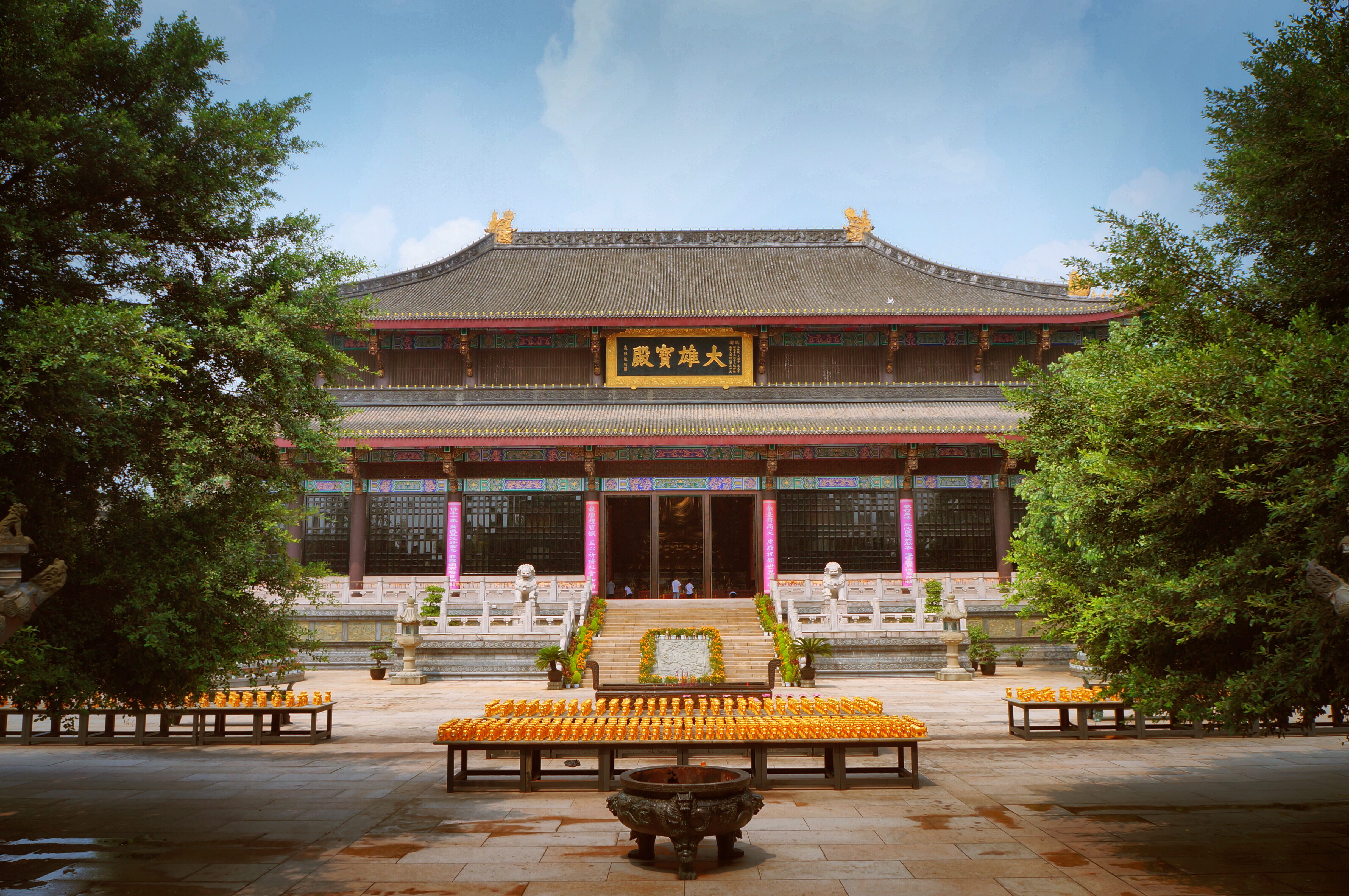 travel, temple, hall, religion, 4K, leshan, palace, building exterior, spirituality, architecture, no people, nature, outdoors, sky, emeishan, building, HD Wallpaper