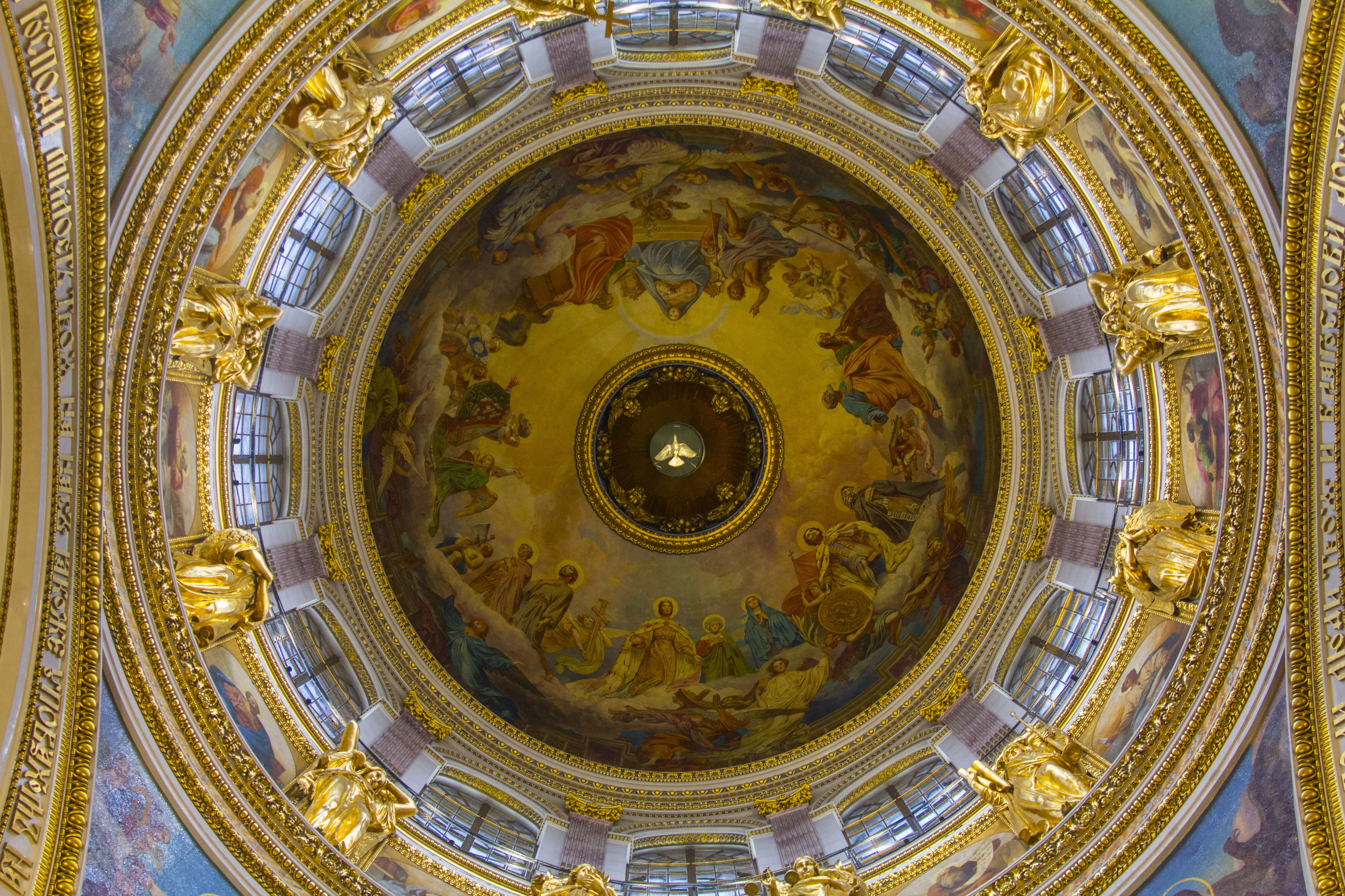 dome, no people, culture, jesus, built structure, fresco, history, belief, 5K, directly below, christian church, vera, spirituality, representation, building, HD Wallpaper